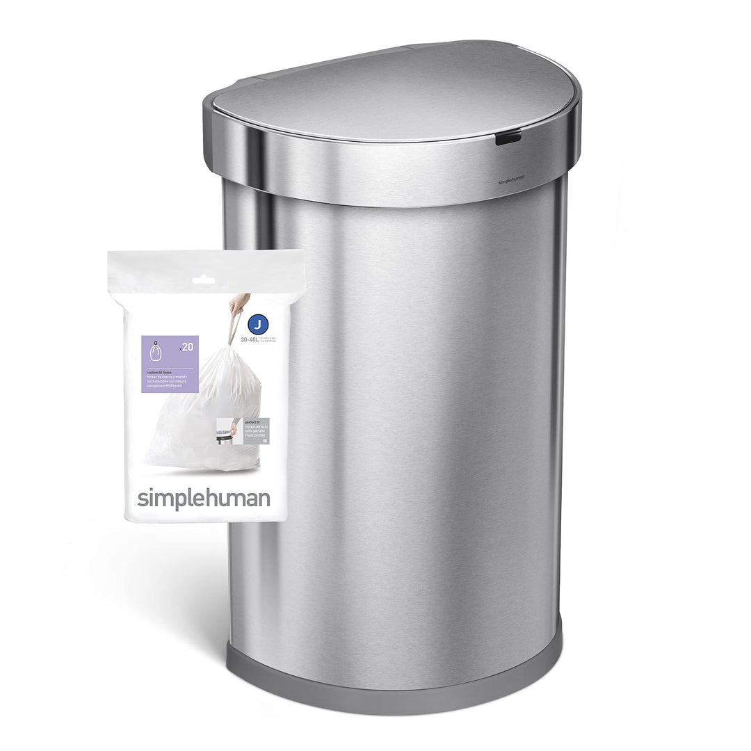 simplehuman CW0259 Code J Custom Fit Bin Liner Bulk Pack, White (60 Count)