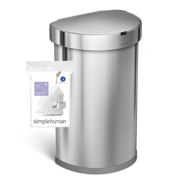 simplehuman CW0259 Code J Custom Fit Bin Liner Bulk Pack, White (60 Count)