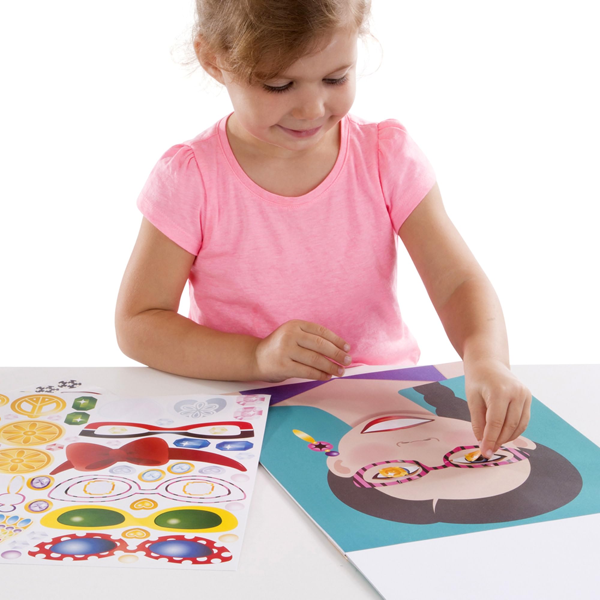 Melissa & Doug Reusable Sticker Book - Make a Face Theme | 250+ Stickers | Ages 3+ 7