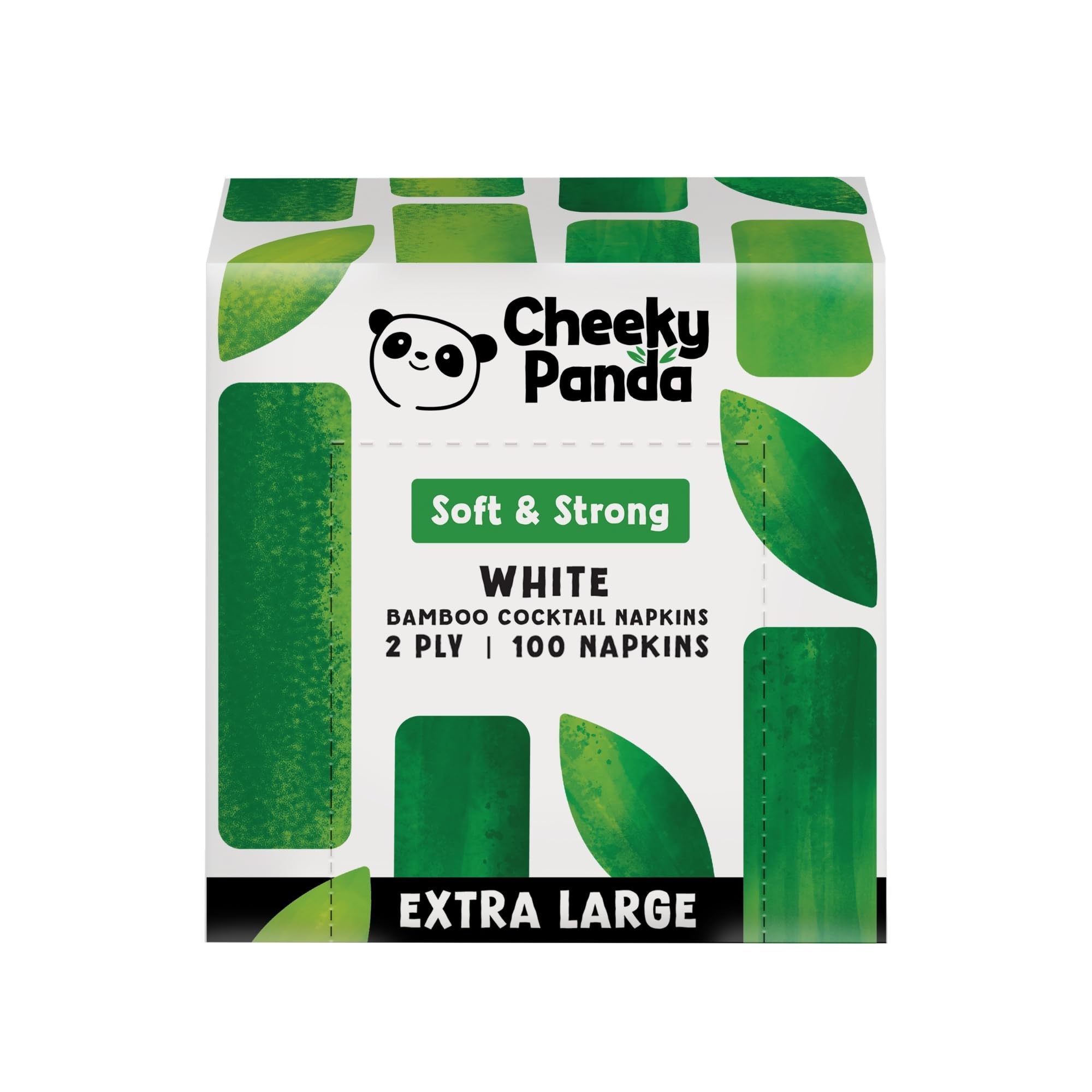 The Cheeky Panda Bamboo Large Paper Napkins - 2 Ply, 40x40cm | Pack of 100 White Napkins 1