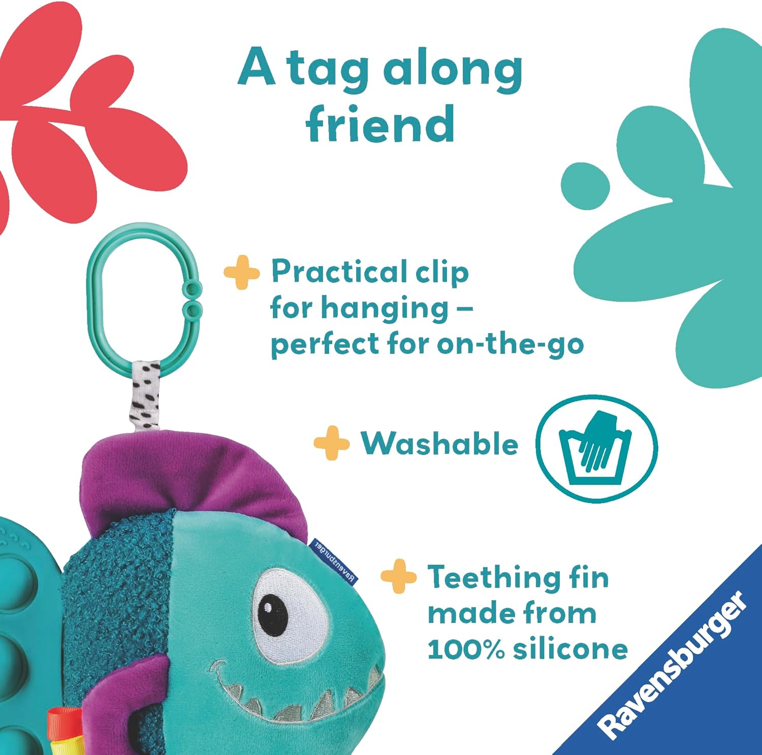 Ravensburger Play+ Pop-it Blue Piranha - Sensory Teether Toy for 0+ Months 2