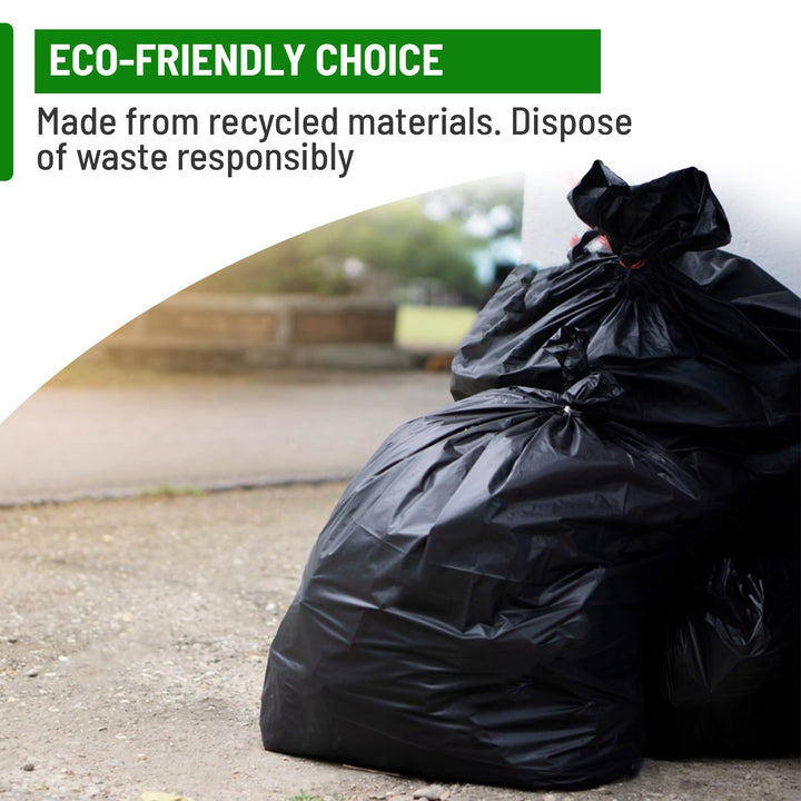 Delka Heavy Duty Black Bin Bags – 25 Micron Extra Strong Leak-Proof Garbage Liners – 25 Pack