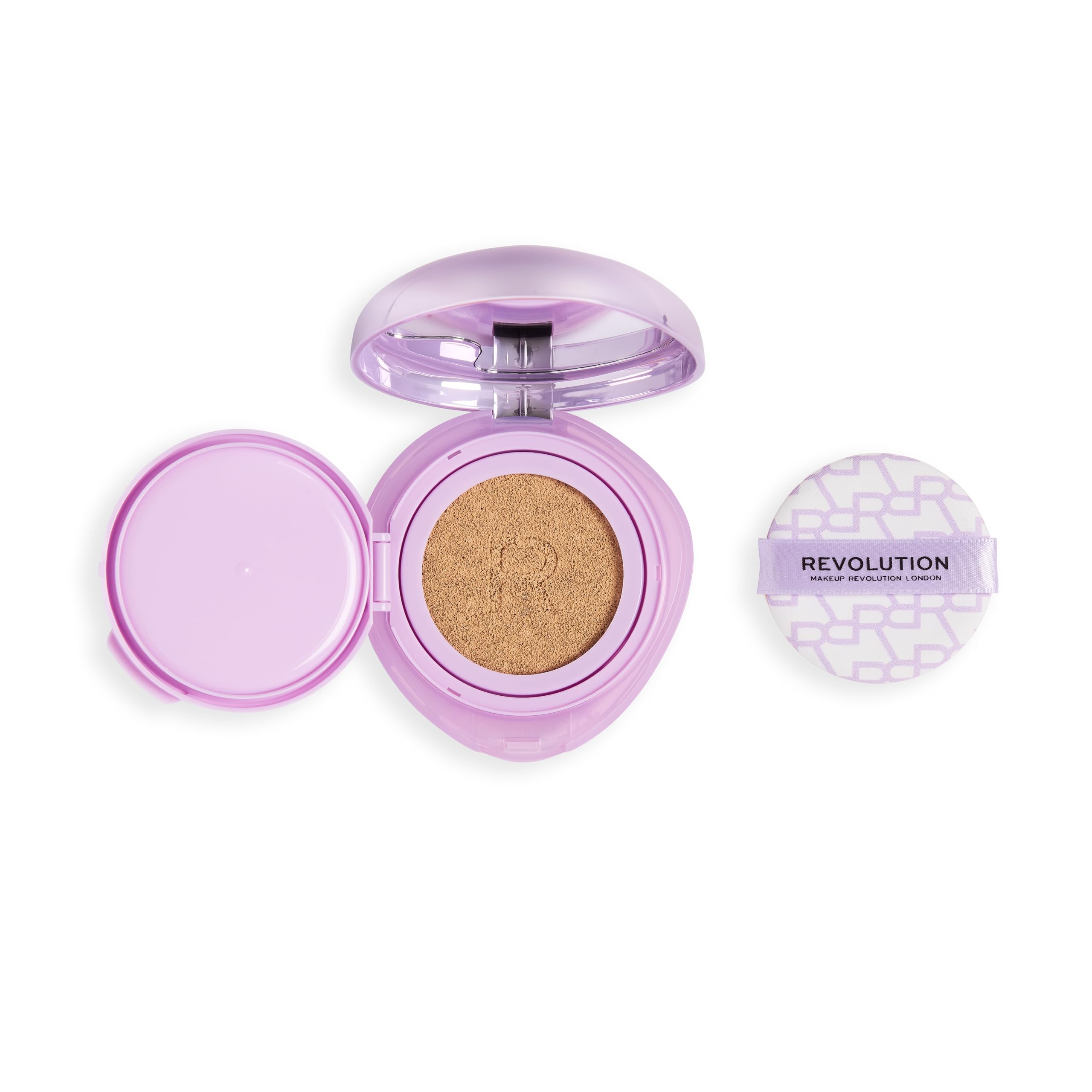 Revolution Beauty London Superdewy Cushion Foundation - Buildable Coverage, Hydrating Finish | Tan Warm 2