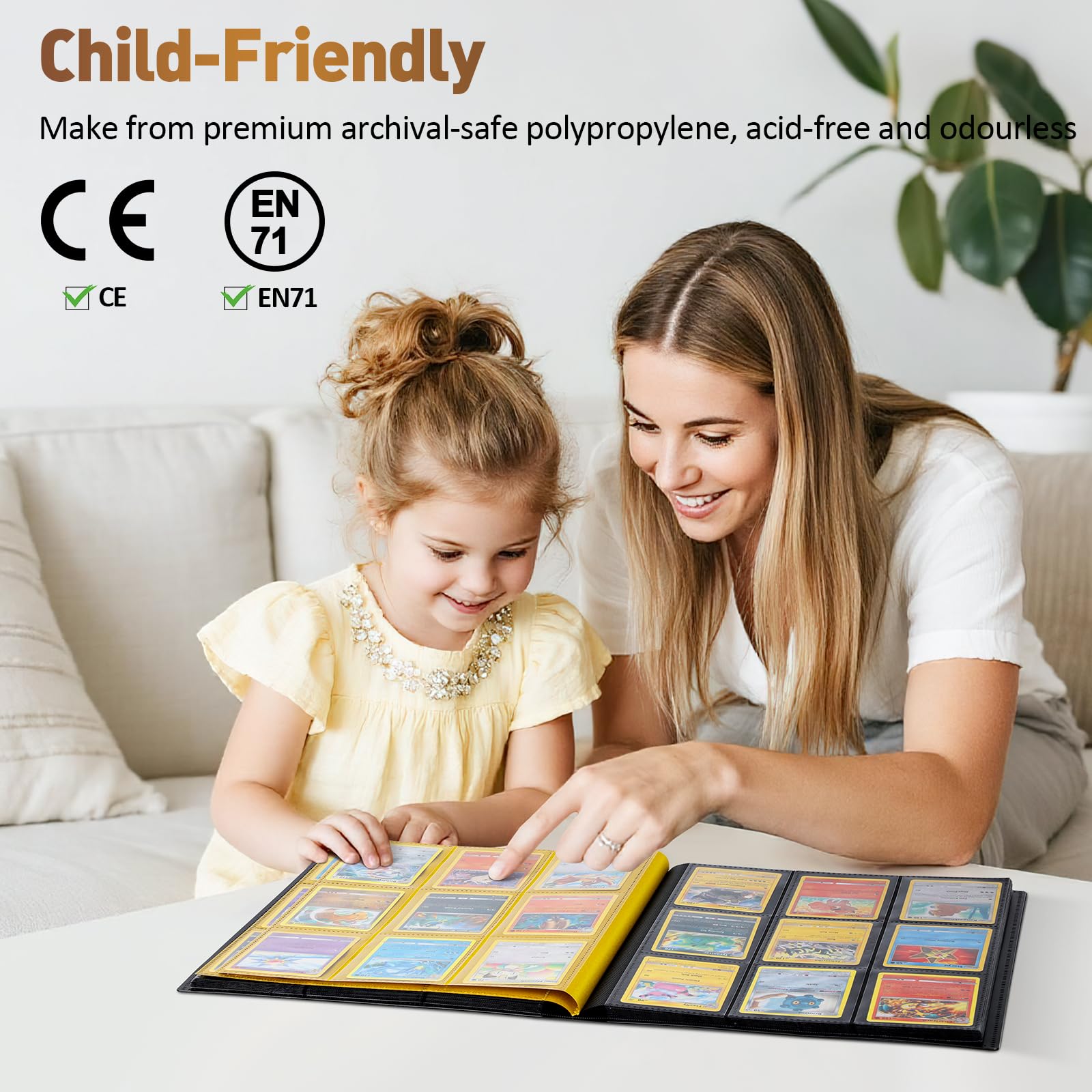 Euqvunn Trading Card Binder - 24 Sheets with 2 Spotlight Pages for Collectible Cards 2