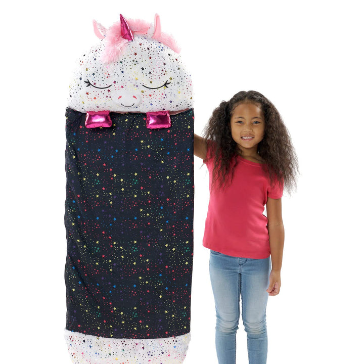 Happy Nappers Kids Sleeping Bag - Shimmer Unicorn - Plush Toy & Comfy Sleep Bag