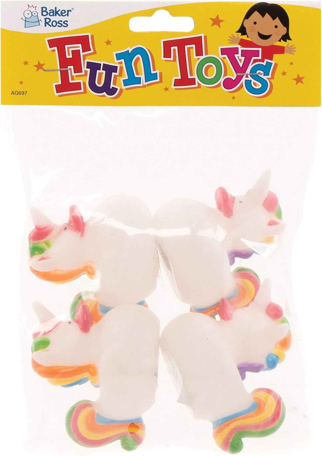 Baker Ross Rainbow Unicorn Rubber Ducks - Bath Toys for Kids, Party Bag Fillers (Pack of 8) 2