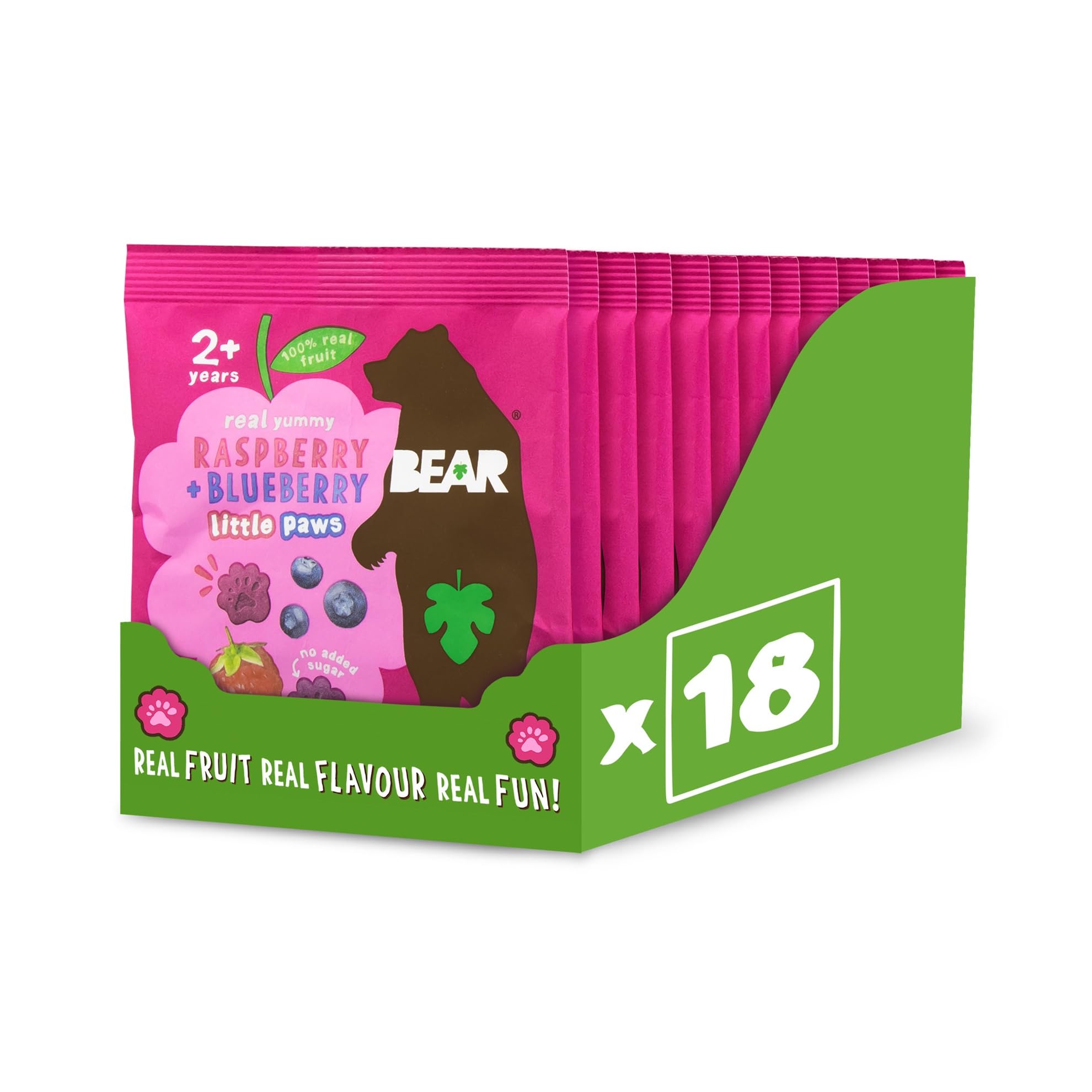 BEAR Himbeer- und Blaubeerpfoten – Köstliche echte Früchte – Geeignet für Kinder ab 2 Jahren