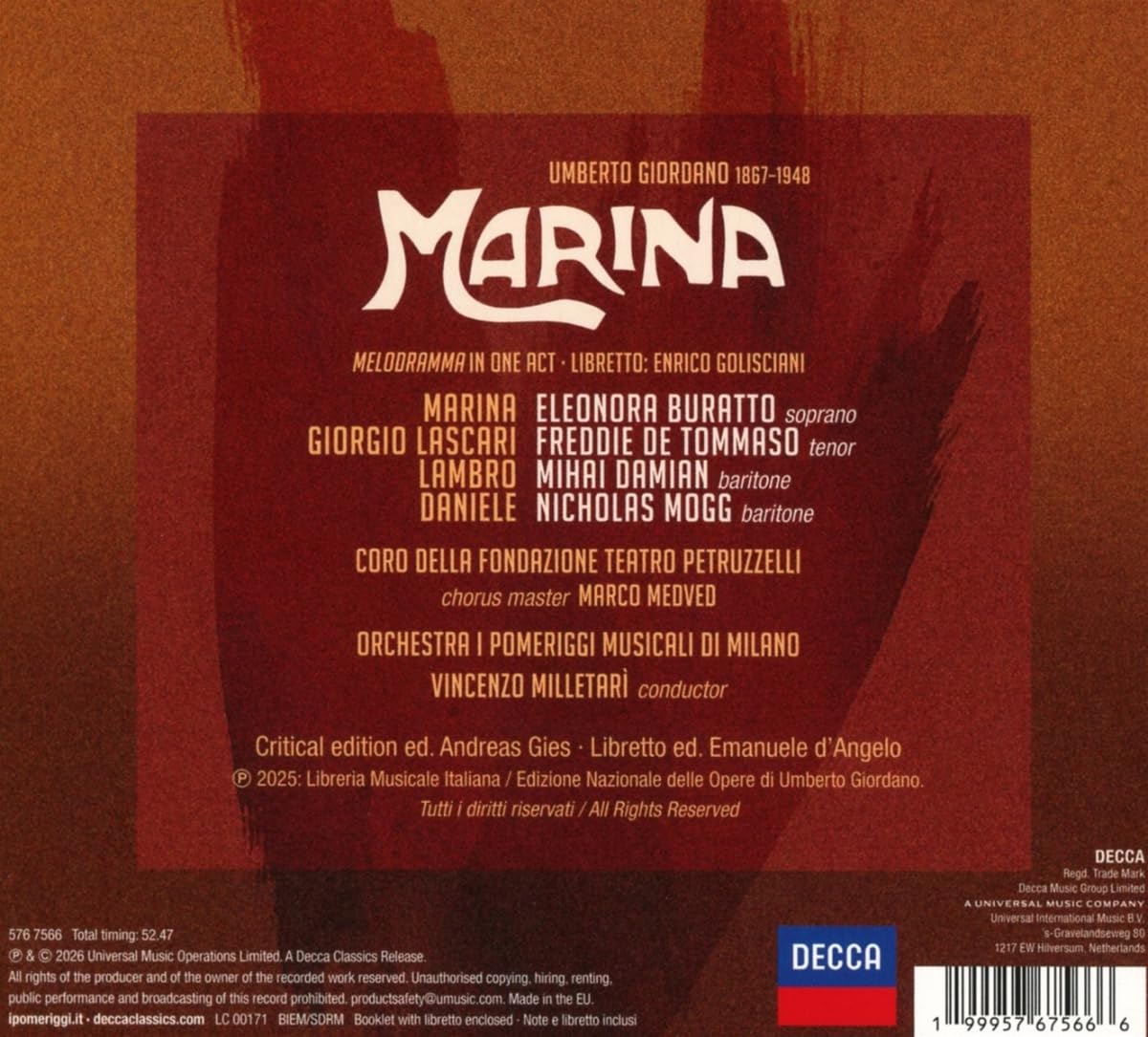 Various Artists - Giordano: Marina [CD]