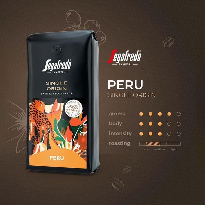 Segafredo Zanetti Single Origin Perù 100% Arabica Coffee Beans - 1kg Whole Bean