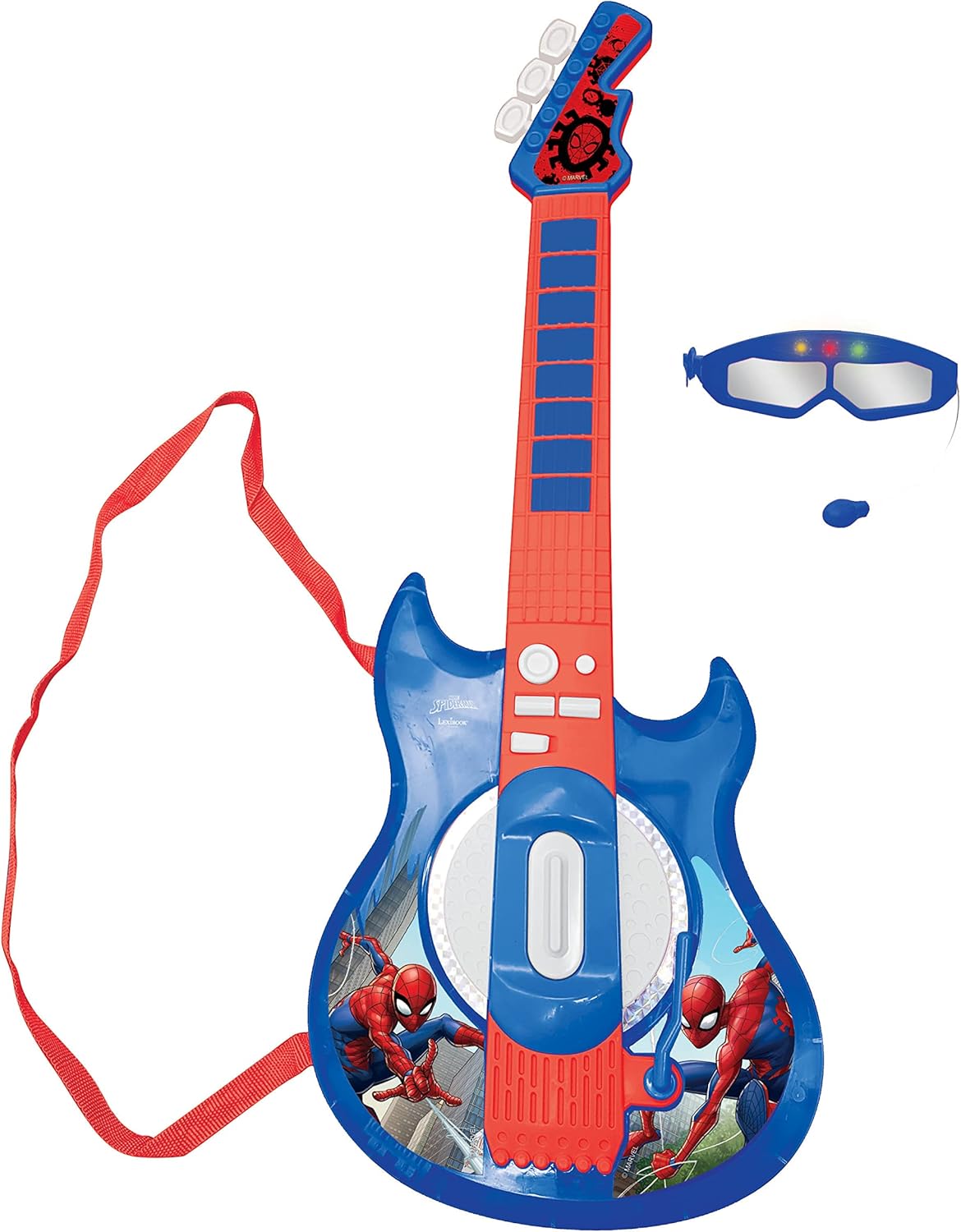 Lexibook K260SP Spider-Man Electronic Lighting Guitar with Mic and Glasses - Musical Toy for Kids 1