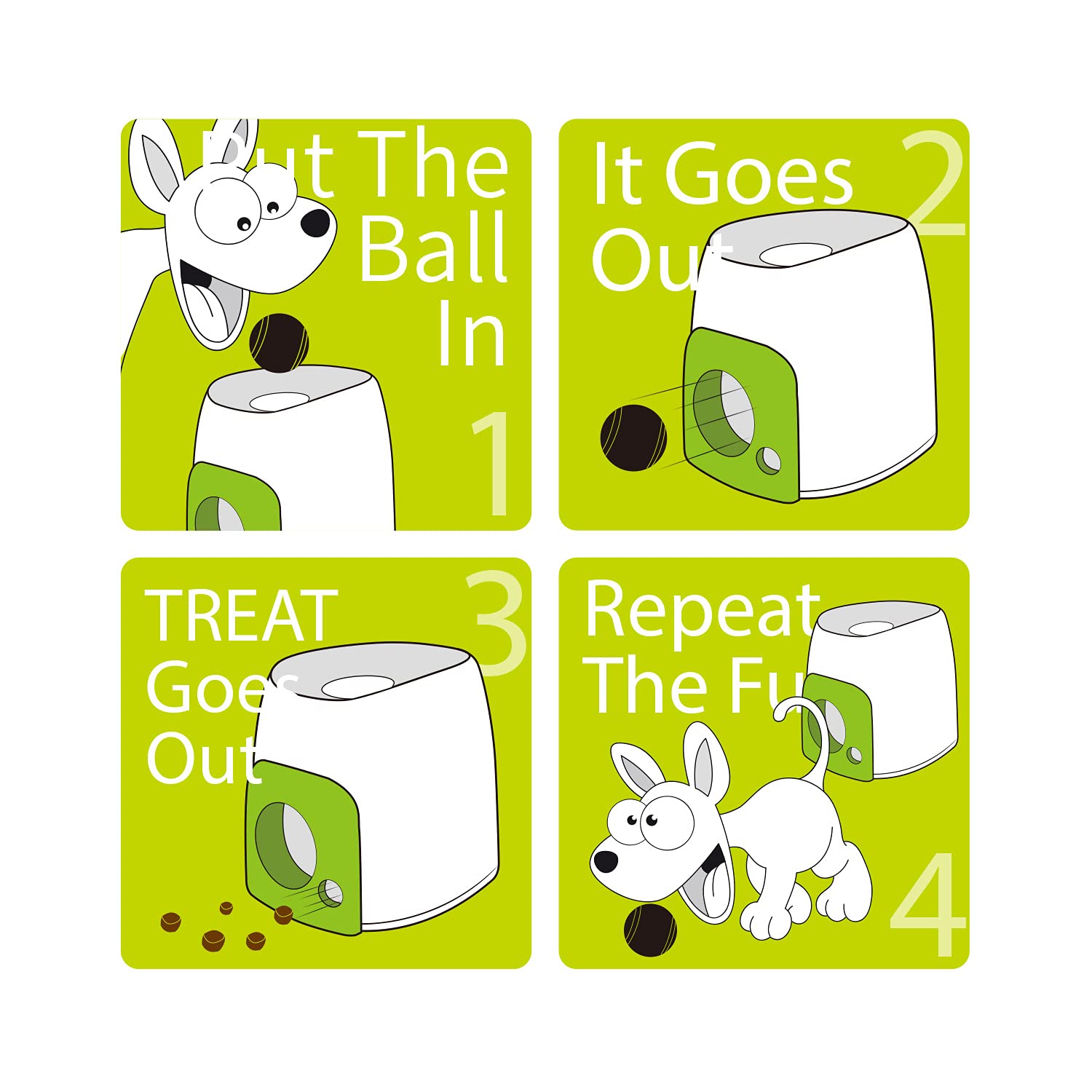 ALL FOR PAWS Fetch'N Treat Interactive Dog Toy | Gravity Treat Dispenser | Includes Tennis Ball 3