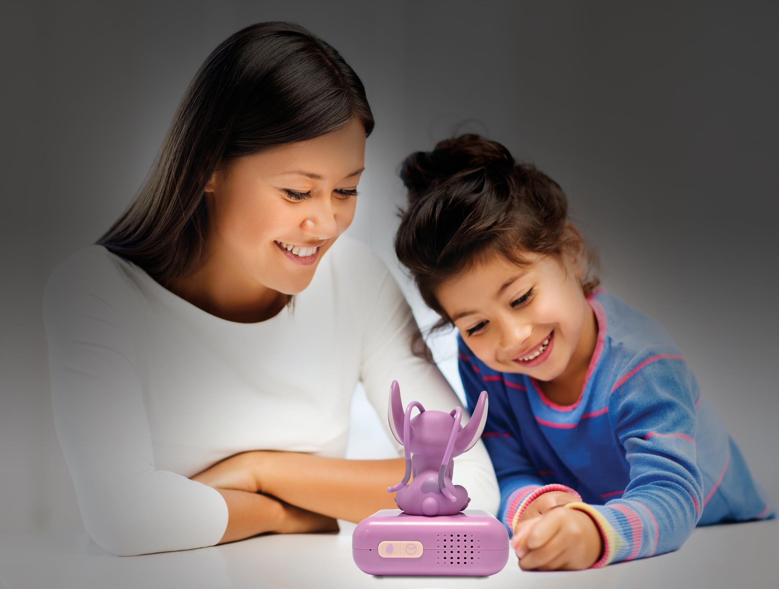 LEXIBOOK Disney Stitch Angel Night Light Alarm Clock - Light-Up Musical Bedtime Companion 3