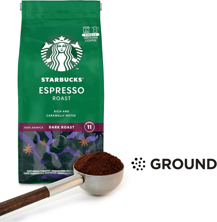 STARBUCKS - Espresso Roast Dark Roast Ground Coffee 200g (Pack of 6)