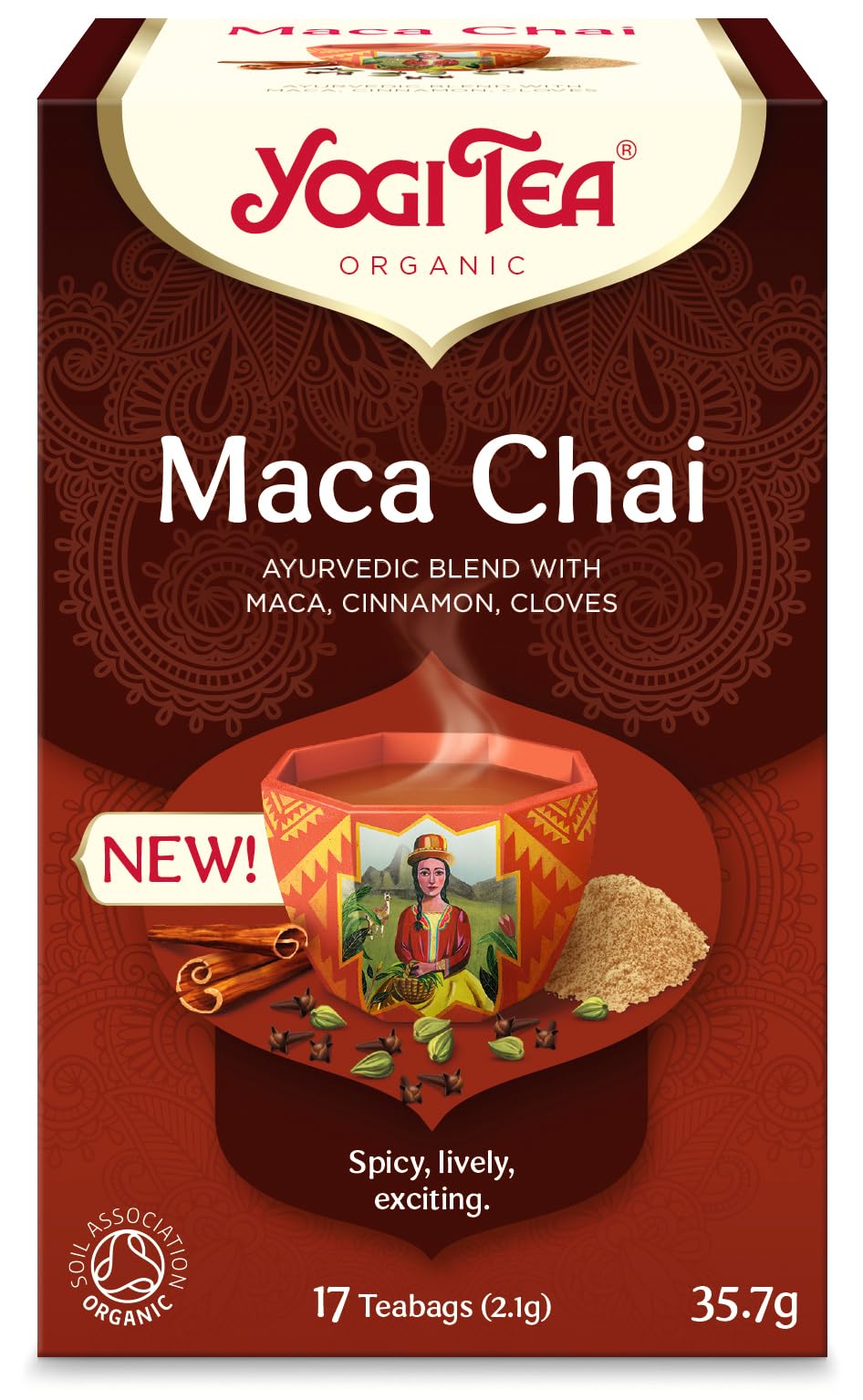 YOGI TEA - Maca Chai Organic Herbal Tea, Blend of Cinnamon, Cloves & Maca, 102 Tea Bags 2