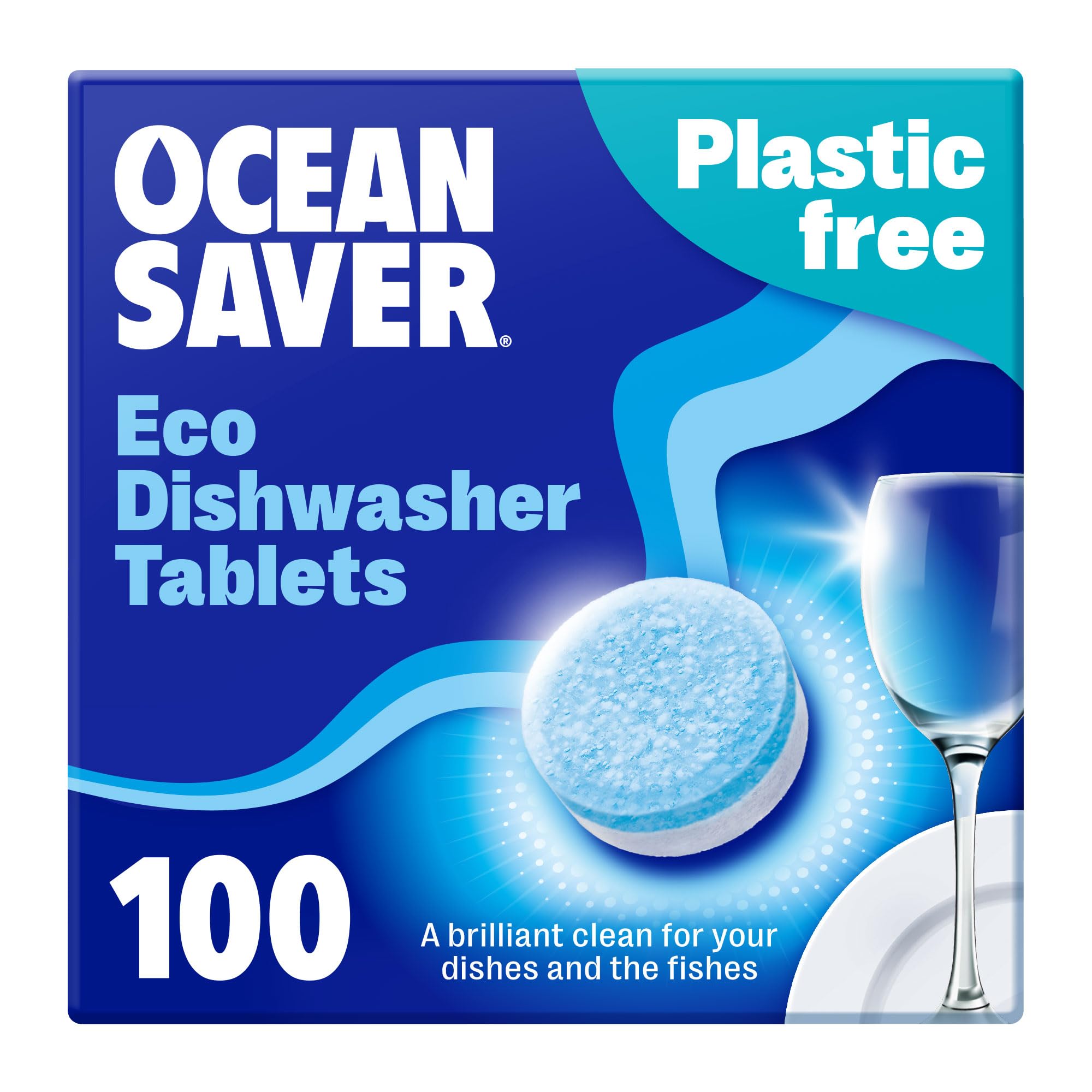 OceanSaver Eco-Friendly Dishwasher Tablets - 100 Pack | Plastic-Free, Non-Toxic Cleaning 7