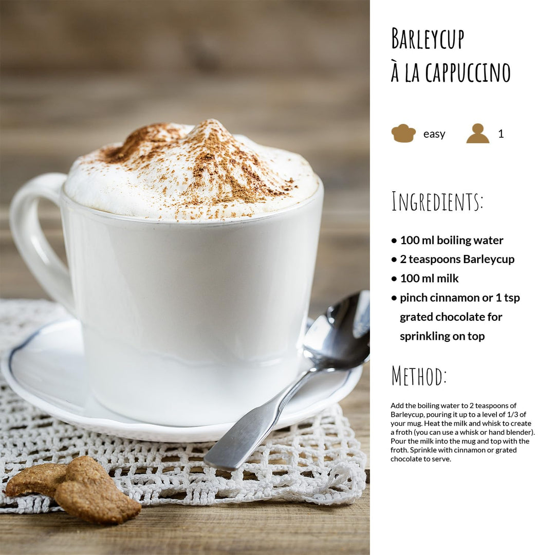Barleycup Fibre Instant Grain Beverage 100g - High Fibre, Caffeine-Free Coffee Substitute