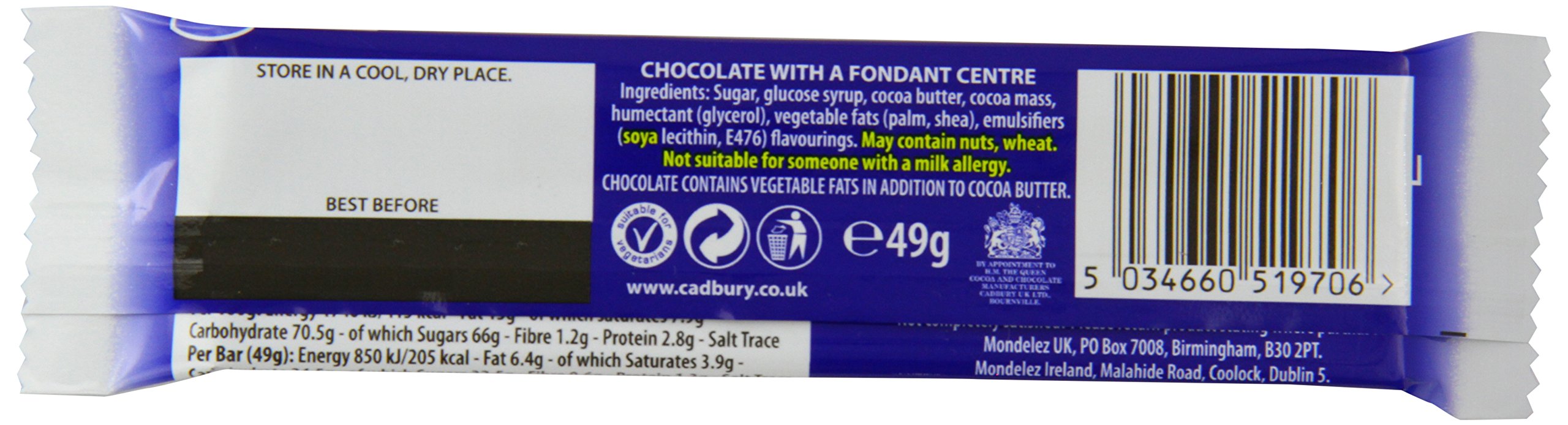 Fry's Chocolate Cream Bar, Smooth Milk Chocolate with Creamy Fondant Centre, 49g 2