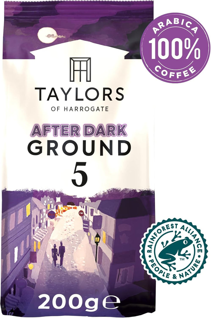 Taylors of Harrogate After Dark Ground Coffee, 200g (Pack of 6 - Total 1.2kg)
