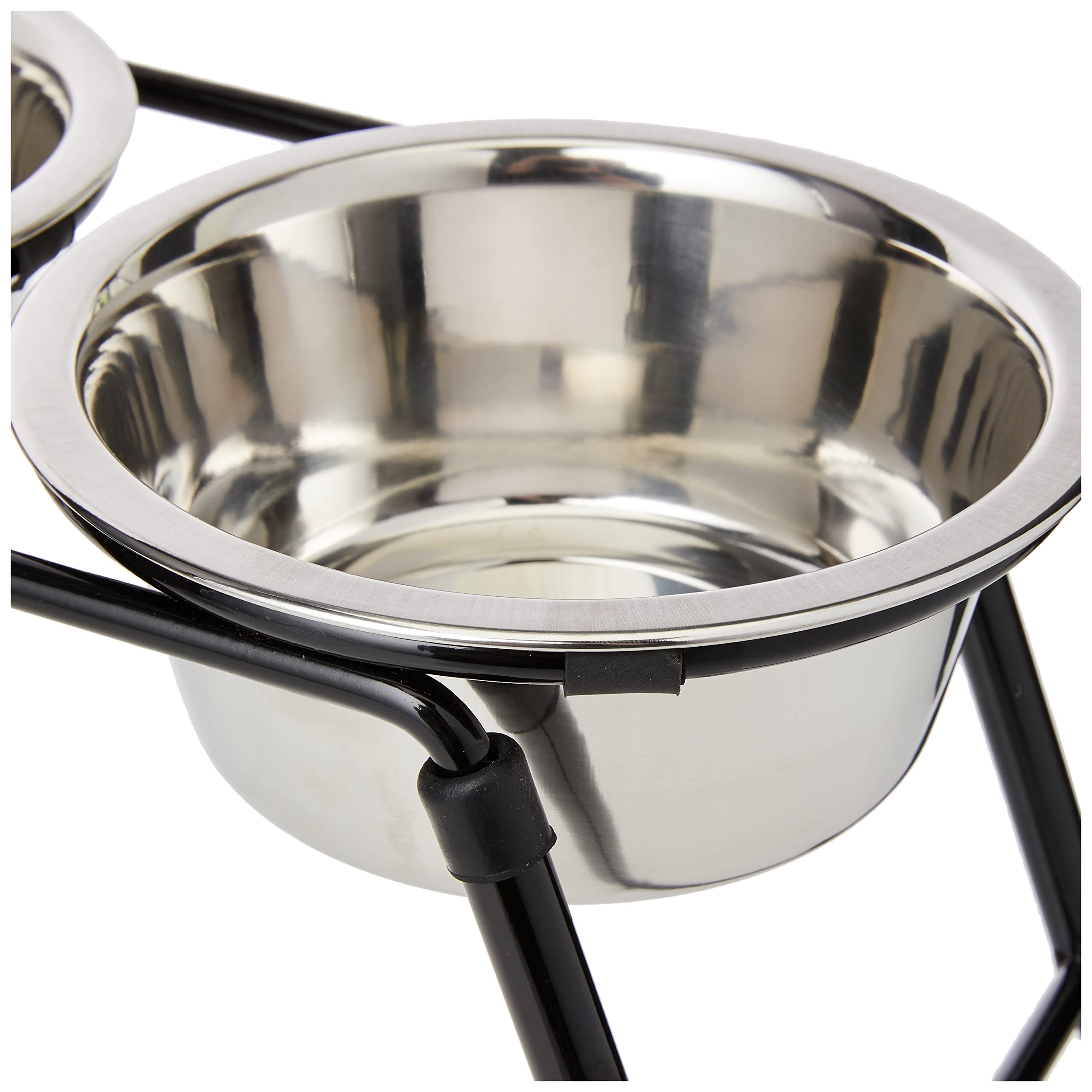 CLASSIC Double Raised Pet Feeder Stand - 220mm Height | 2 x 900ml Stainless Steel Dishes 3