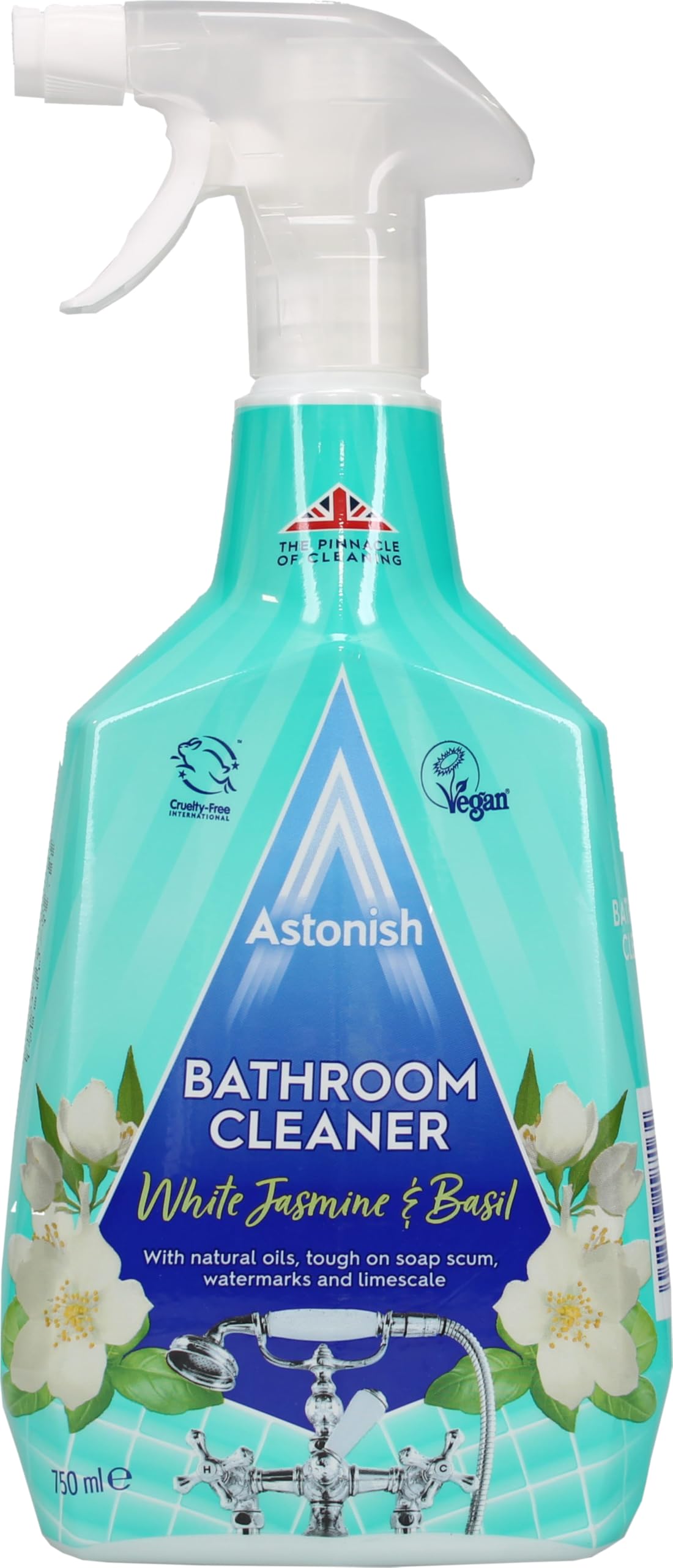 Astonish White Jasmine & Basil Bathroom Cleaner Spray - 750ml | Cruelty-Free, Fast-Acting