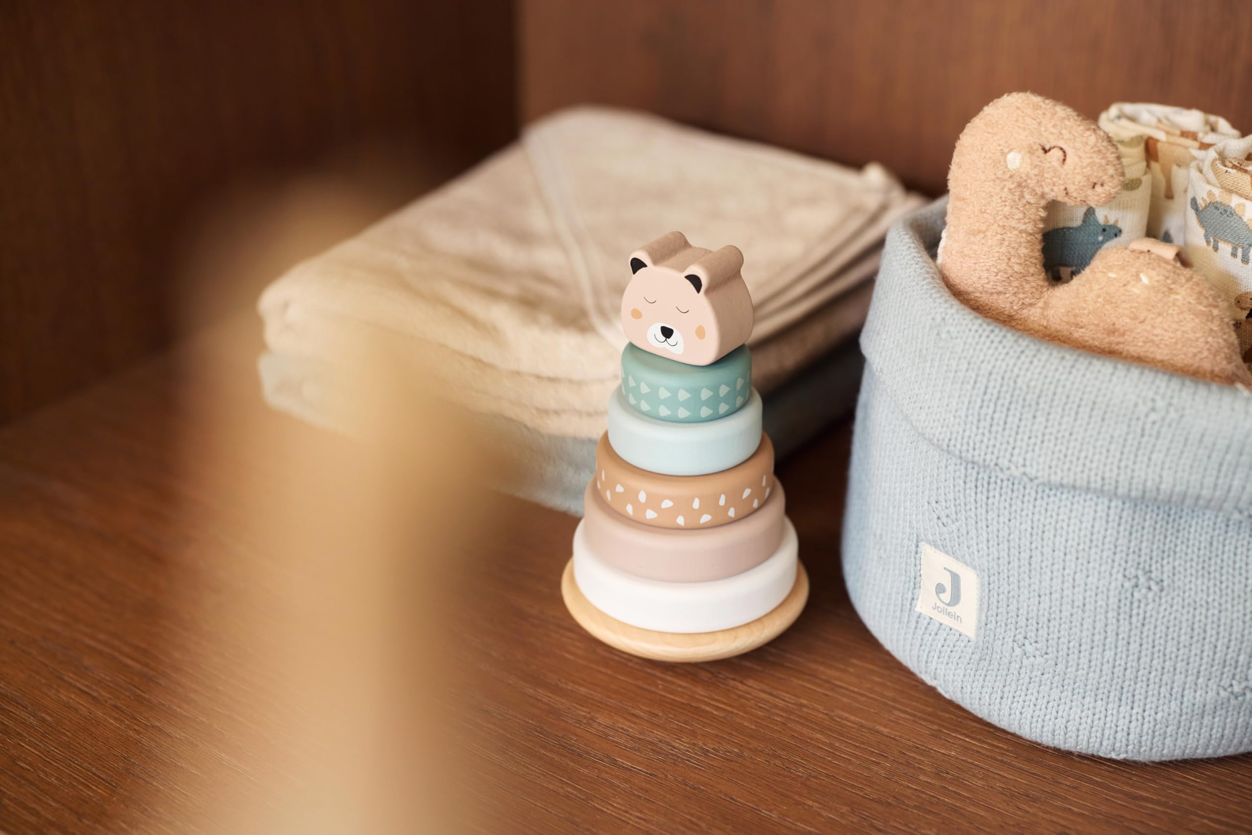 Jollein Wooden Stacking Tower with Rings - Cheetah Shape, Ages 12 Months+ 4