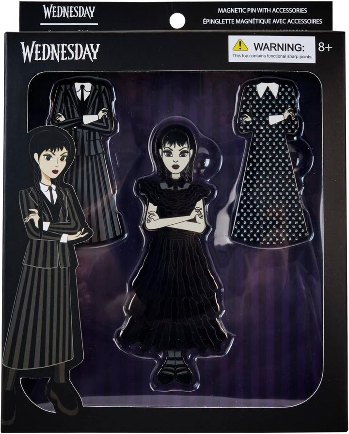 Loungefly MGM Wednesday Addams Paper Doll Pin - Collectible Novelty Accessory