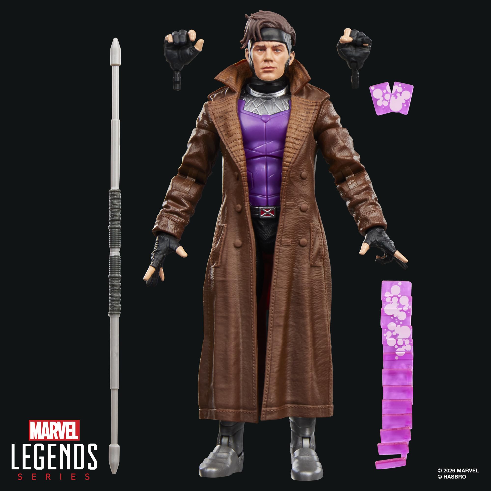 Marvel Legends Series Gambit Action Figure - 15cm Scale, 6 Accessories, Ages 4+ 8