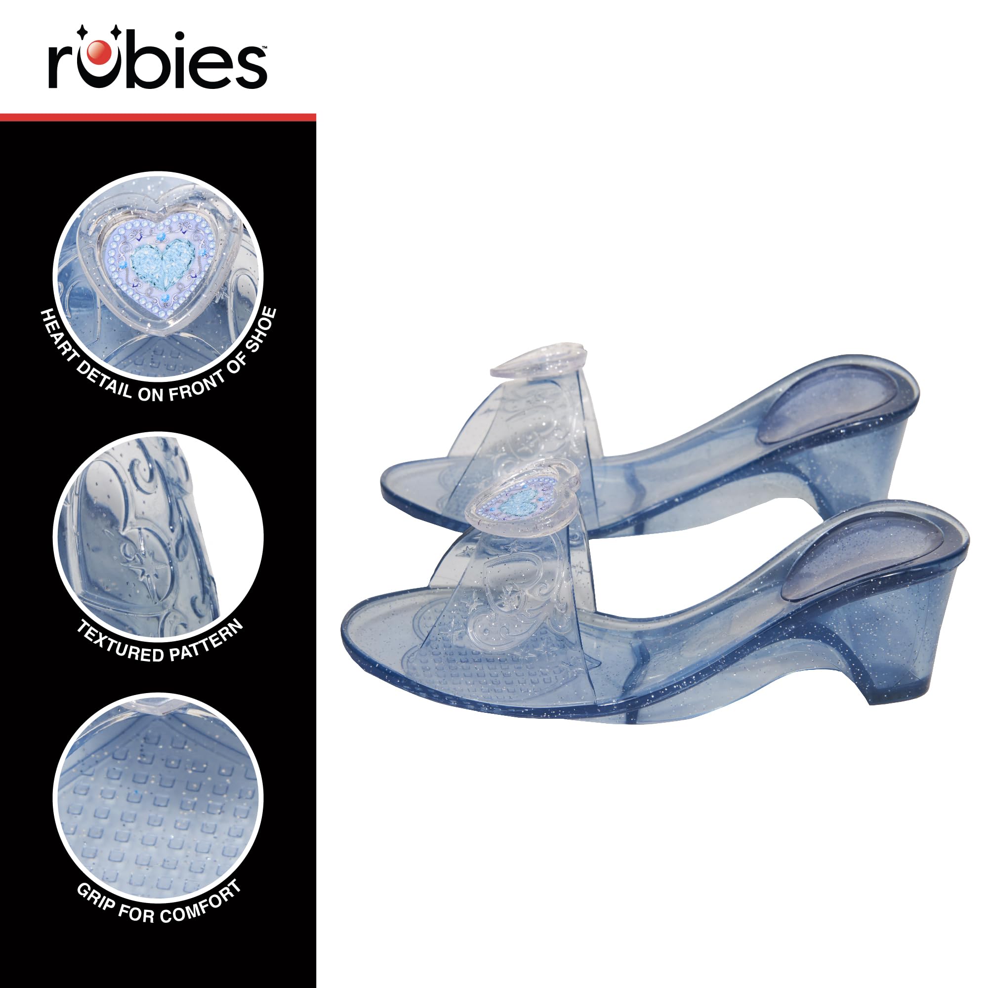 Rubies Blue Jelly Shoes Princess Kids Fancy Dress Footwear | One Size 4-6 Years 3
