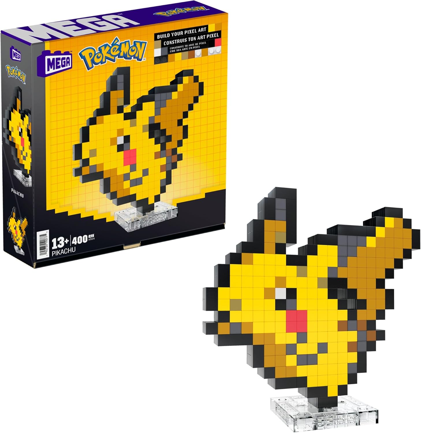 MEGA Pokémon Pikachu Building Set - 400-Piece Pixel Art Figure for Adult Collectors 1