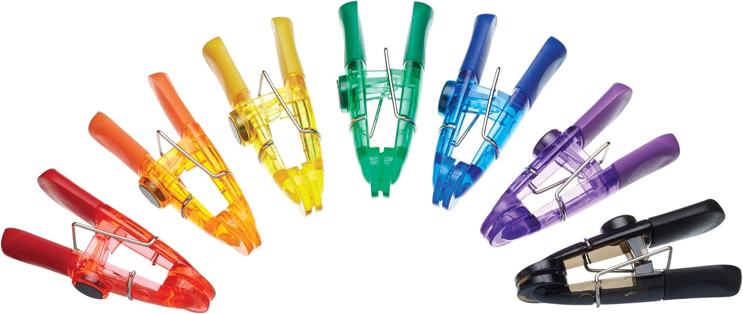 KitchenCraft KCCLIPPK7 Magnetic Clips for Food Bags and Memos, Plastic, Assorted Colours, Set of 7