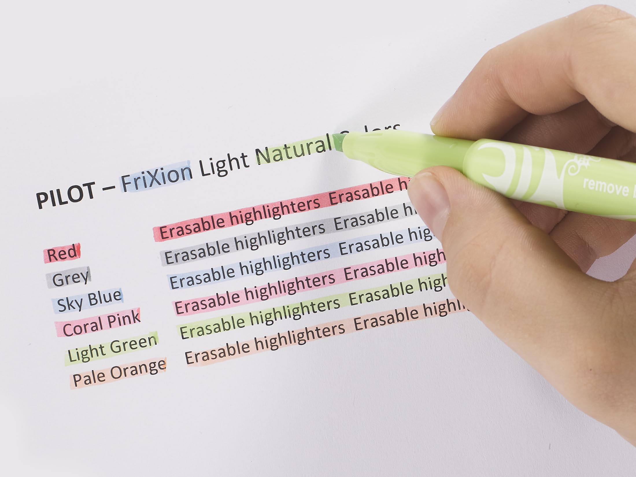 PILOT Frixion Light Erasable Highlighters - Pastel Colors (5 Pack) | Heat-Sensitive Ink 5