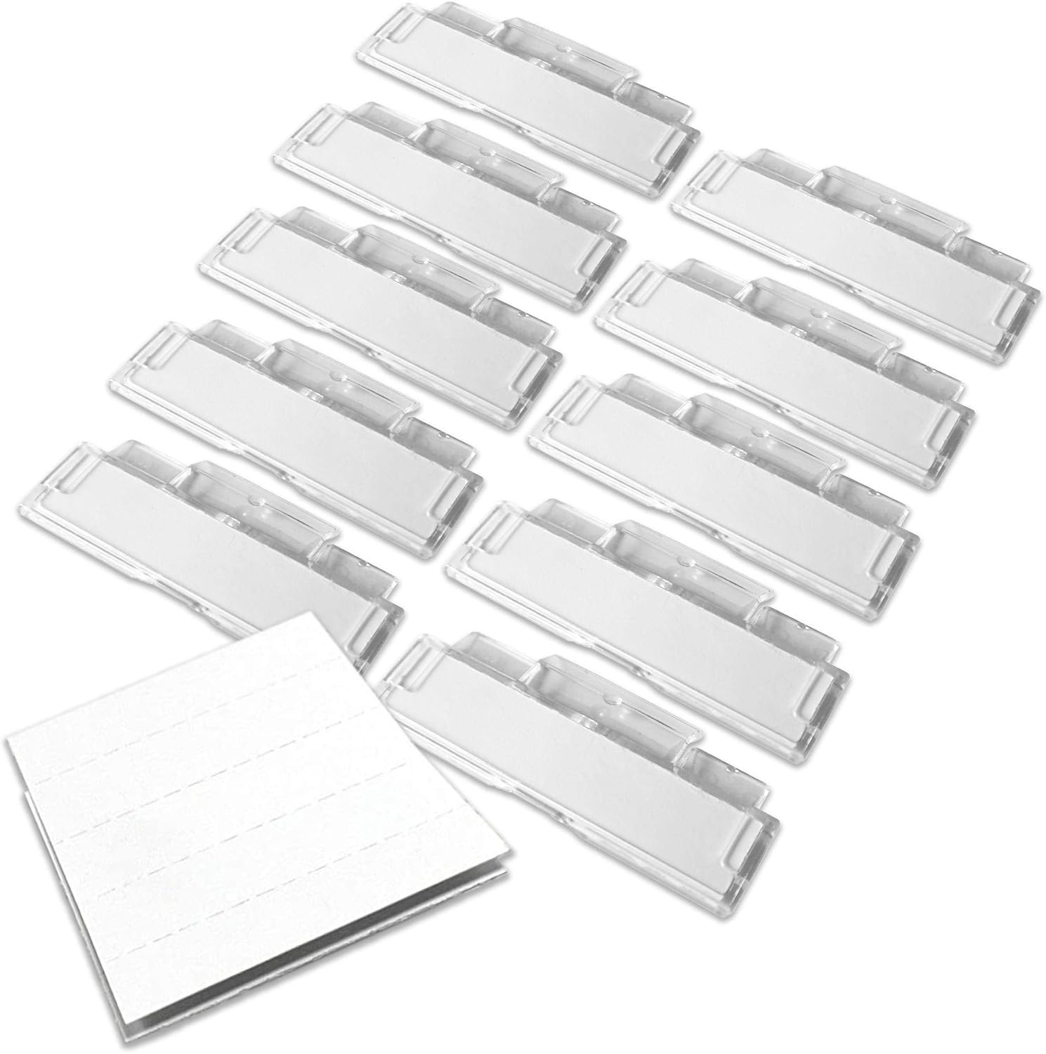 50 Suspension File Tabs and Inserts - Clear Plastic Filing Cabinet Tab Hanging F