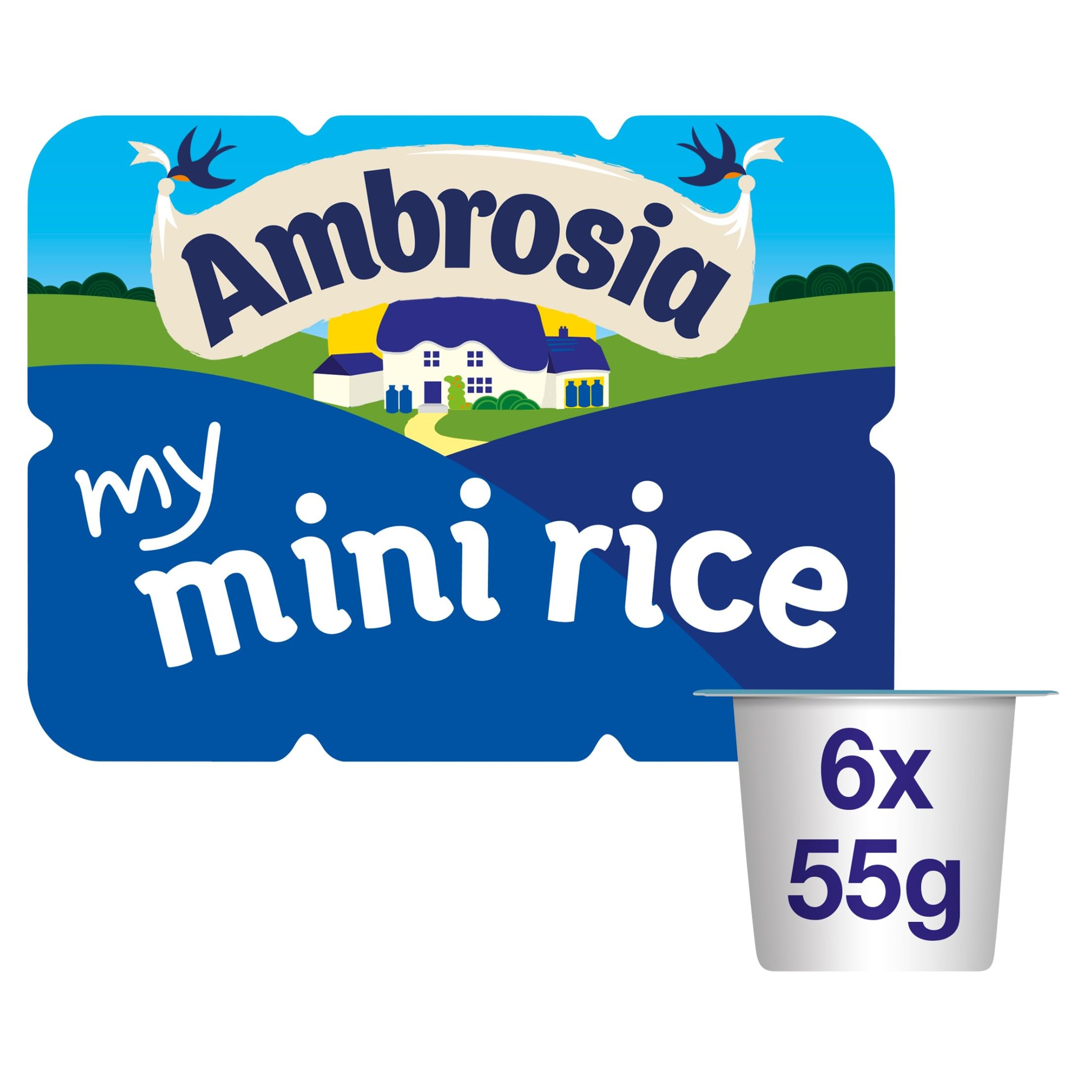 Ambrosia My Mini Rice Pudding Pots with Added Calcium & Vitamin D - Pack of 6 (55g Pots) 1