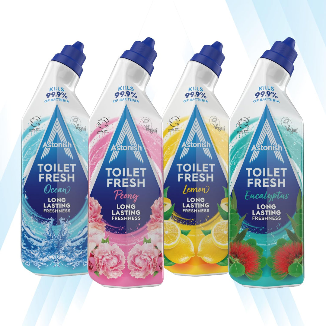 Astonish Ocean Toilet Fresh Gel, 750ml - Antibacterial Toilet Cleaner with Limescale Prevention
