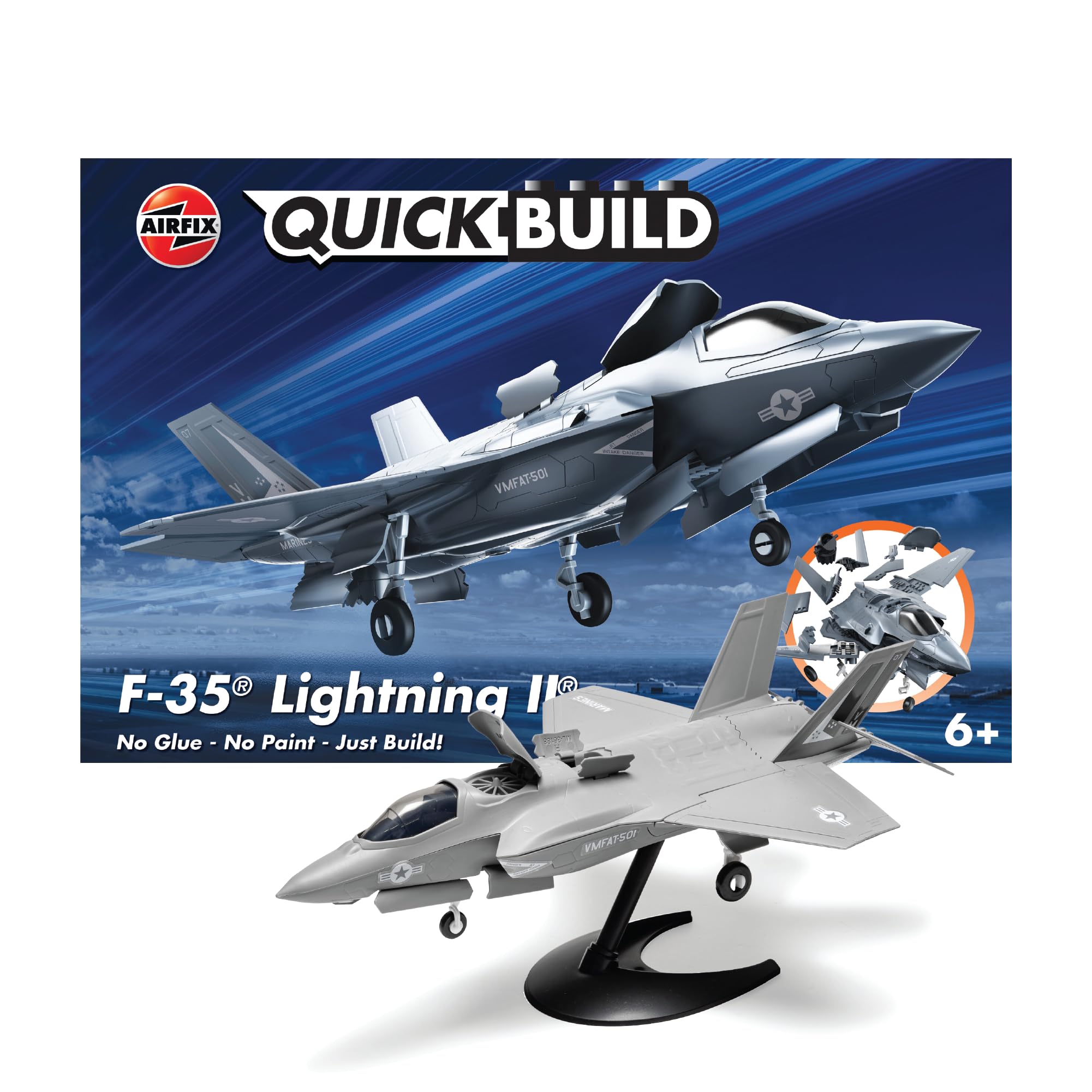Airfix QUICKBUILD F-35B Lightning II Modellbausatz – Zusammensteckbarer Kampfjet für Kinder ab 6 Jahren