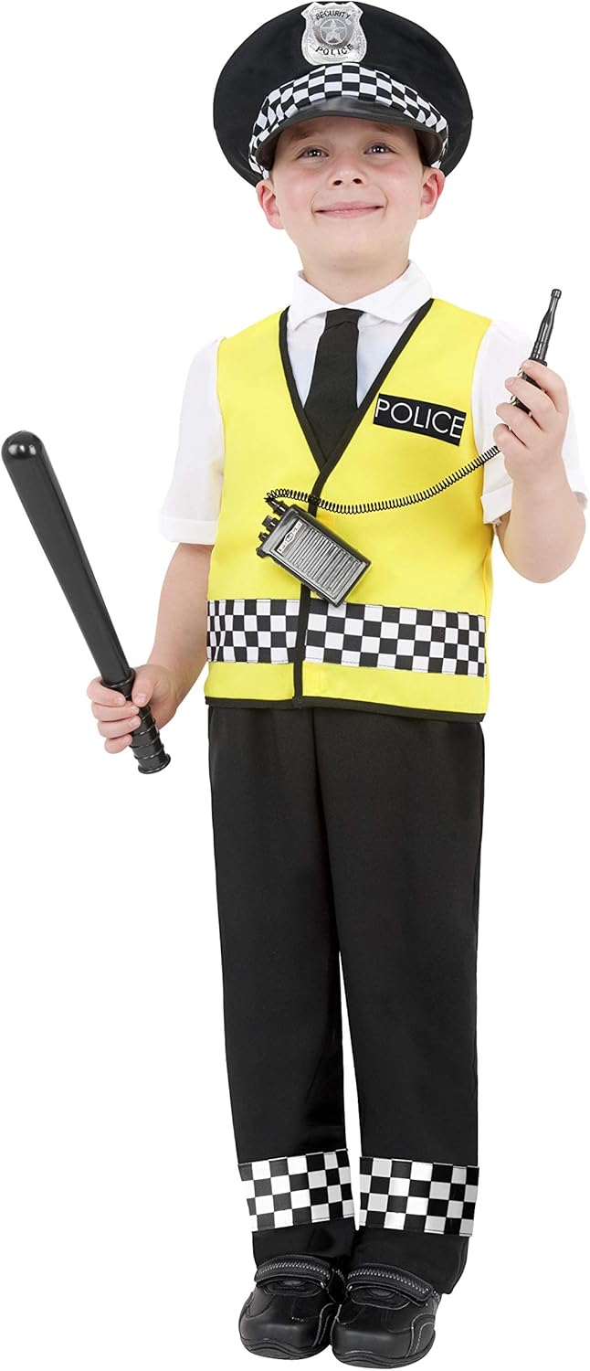 Smiffys Police Boy Costume - Top, Trousers, Hat & Radio Set, Ages 4-6 1