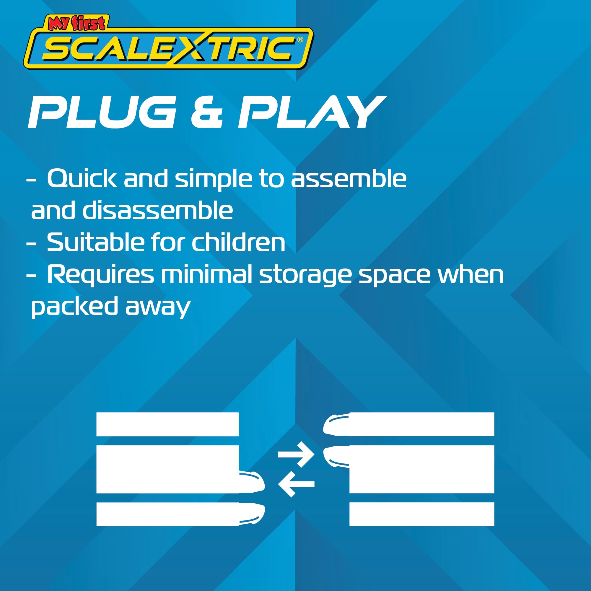 Scalextric My First Scalextric Racing Track Set G1187M Batwheels Prank vs Bam Micro Race Car Set 2