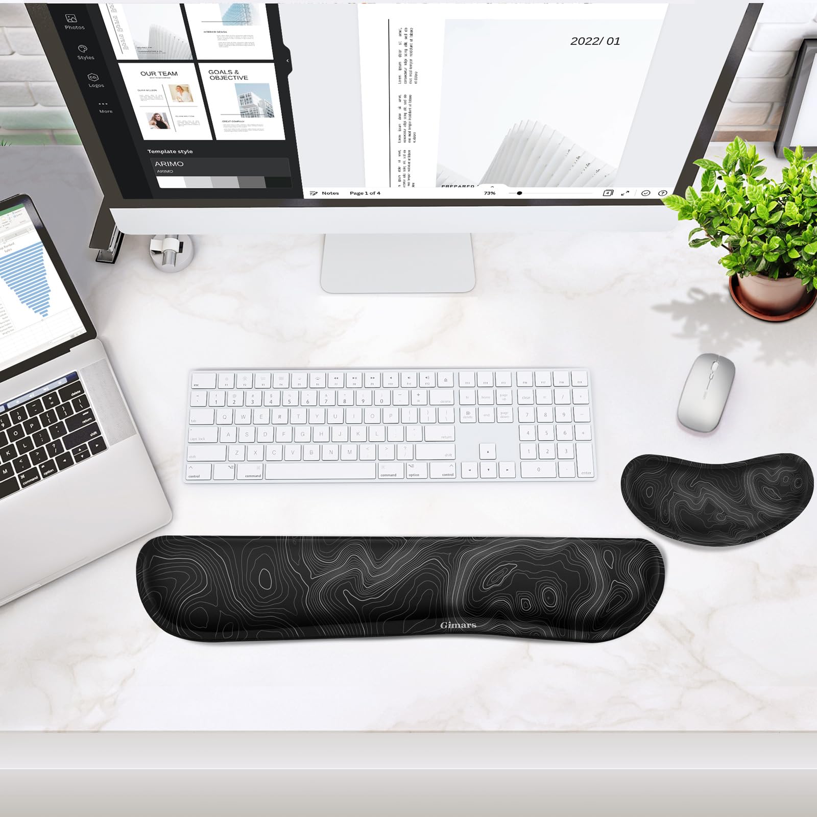Gimars Silky Gel Memory Foam Wrist Rest for Keyboard and Mouse | 3CM Ultra Thick Ergonomic Support 7