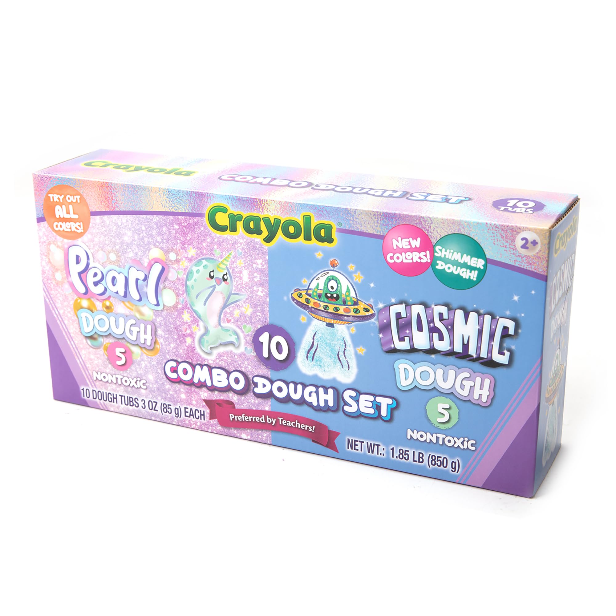 CRAYOLA Pearl and Cosmic Dough Combo Set - 10 Pack (3oz Tubs) | Shimmering Effects