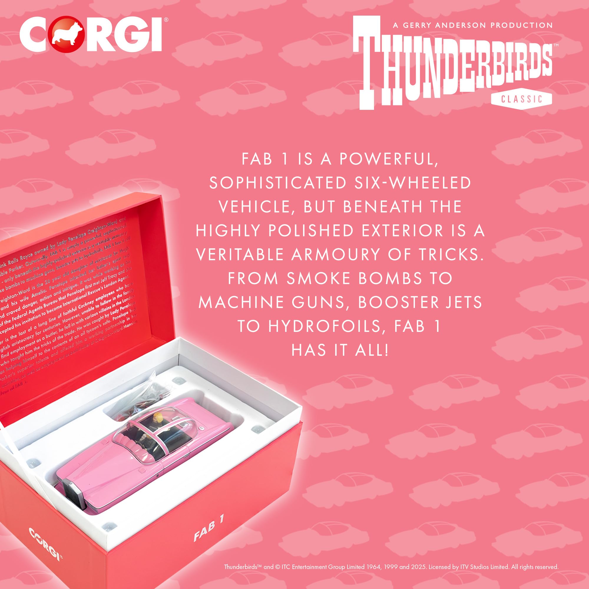 Corgi Thunderbirds F.A.B. Collection FAB 1 Diecast Model CC00605 | Pink Metal Vehicle 4