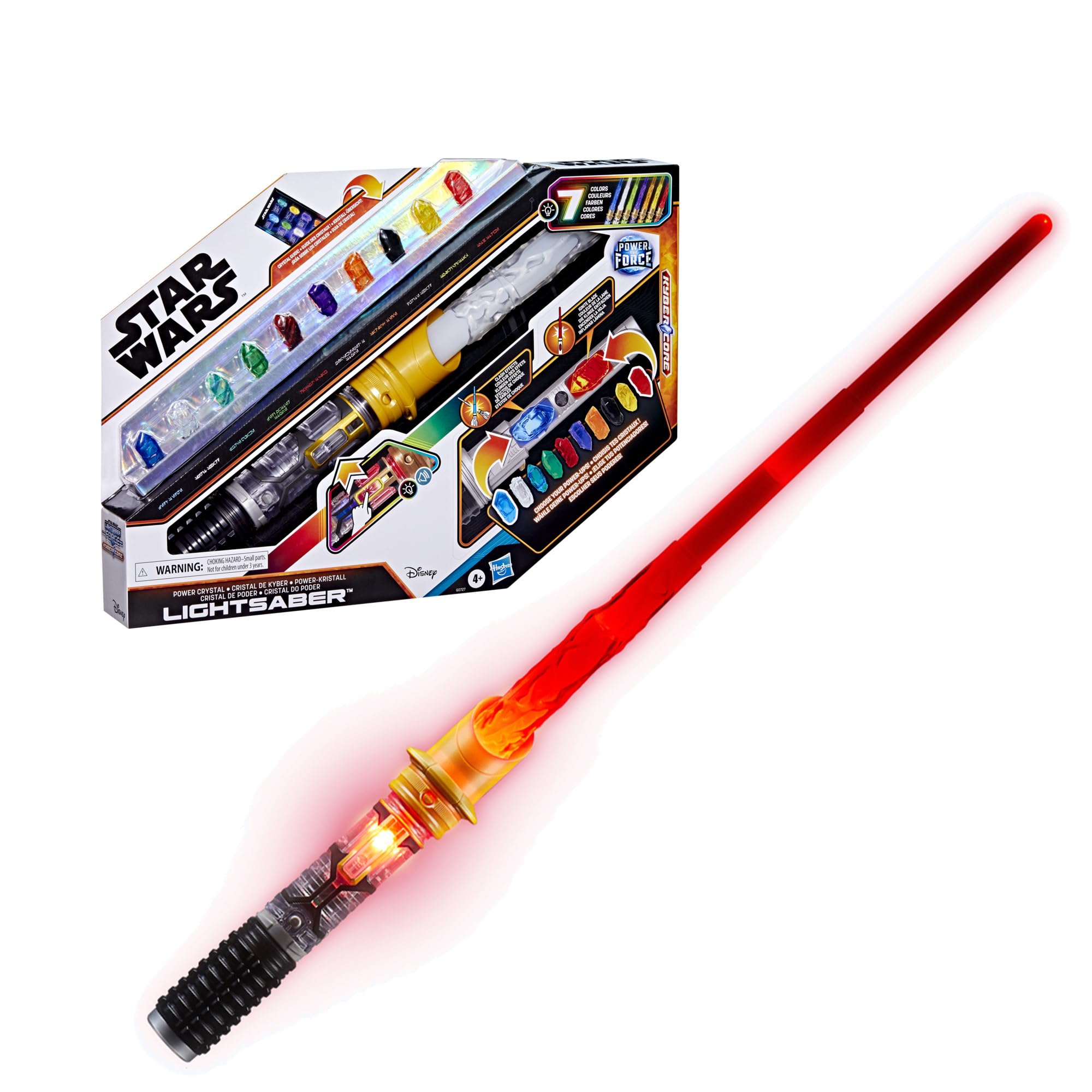 Star Wars Power Crystal Lightsaber - 7 Colors, 10 Swappable Kyber Crystals | Hasbro