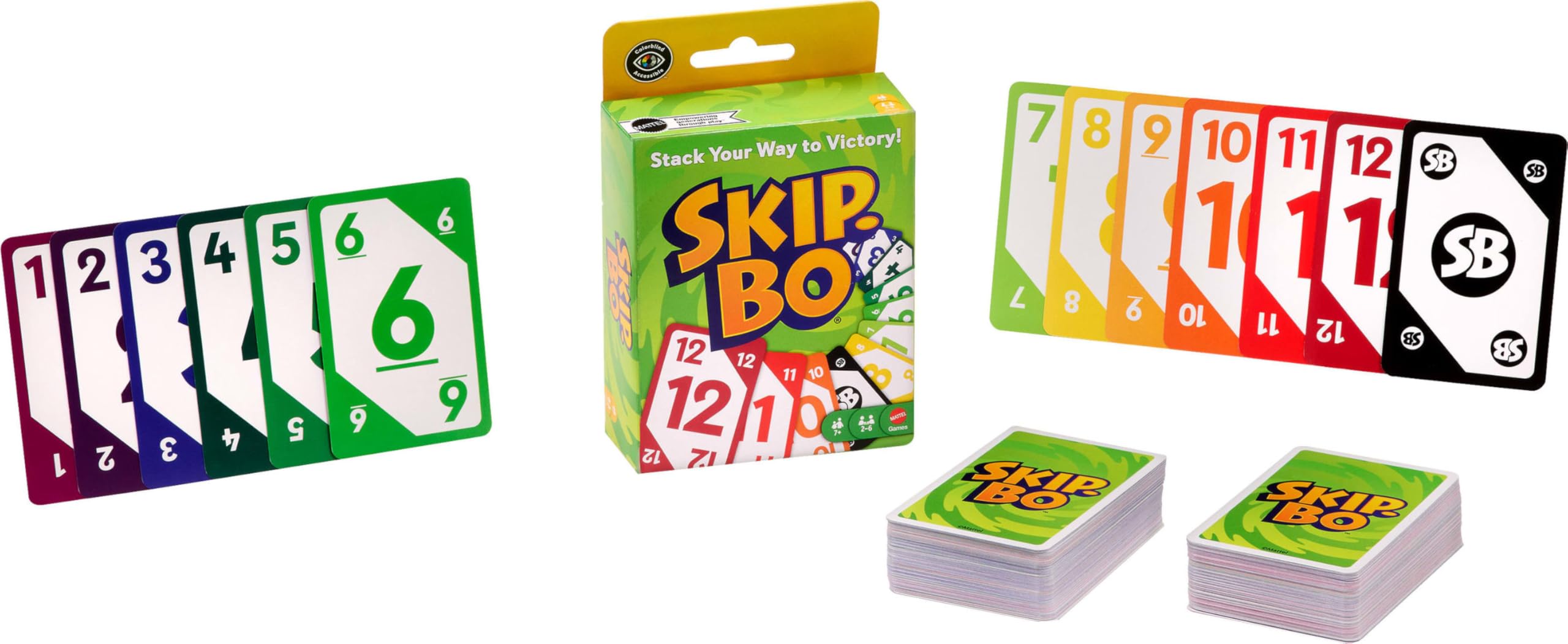 Juegos Mattel Skip-Bo Card Game - Family Strategy Game | 168 Cards | Ages 7+ 1
