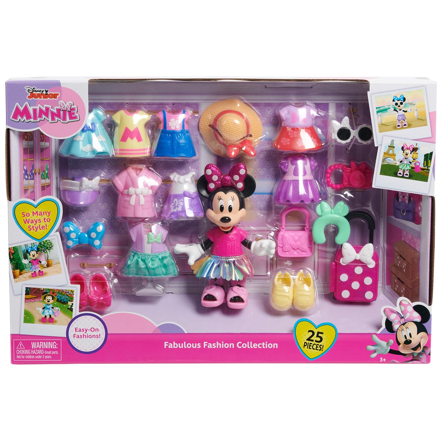 Just Play Minnie Mouse Fashion Doll & Accessories Set | 6-inch Doll | 9 Outfits | Ages 3+ 5