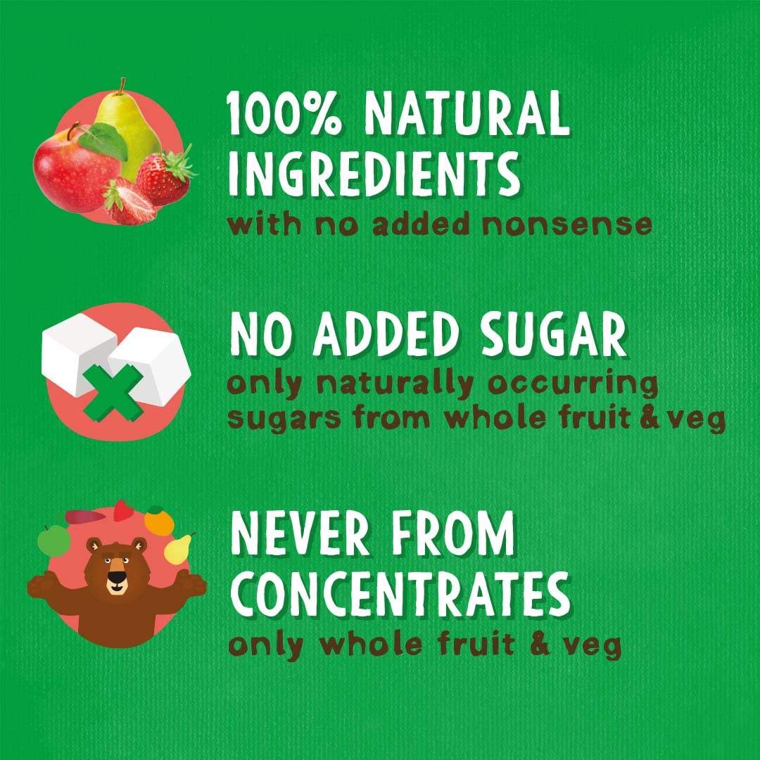 BEAR Strawberry Yoyos - Dried Fruit Rolls - No Added Sugar - Vegan - 20g (45 Packs)