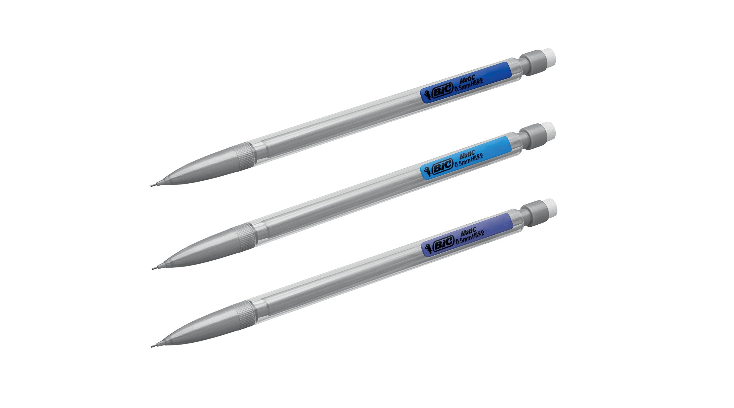 BIC Matic Original Mechanical Pencils - Box of 12 | 0.5mm Fine Point HB Lead | Includes Eraser & 3 Refills 3