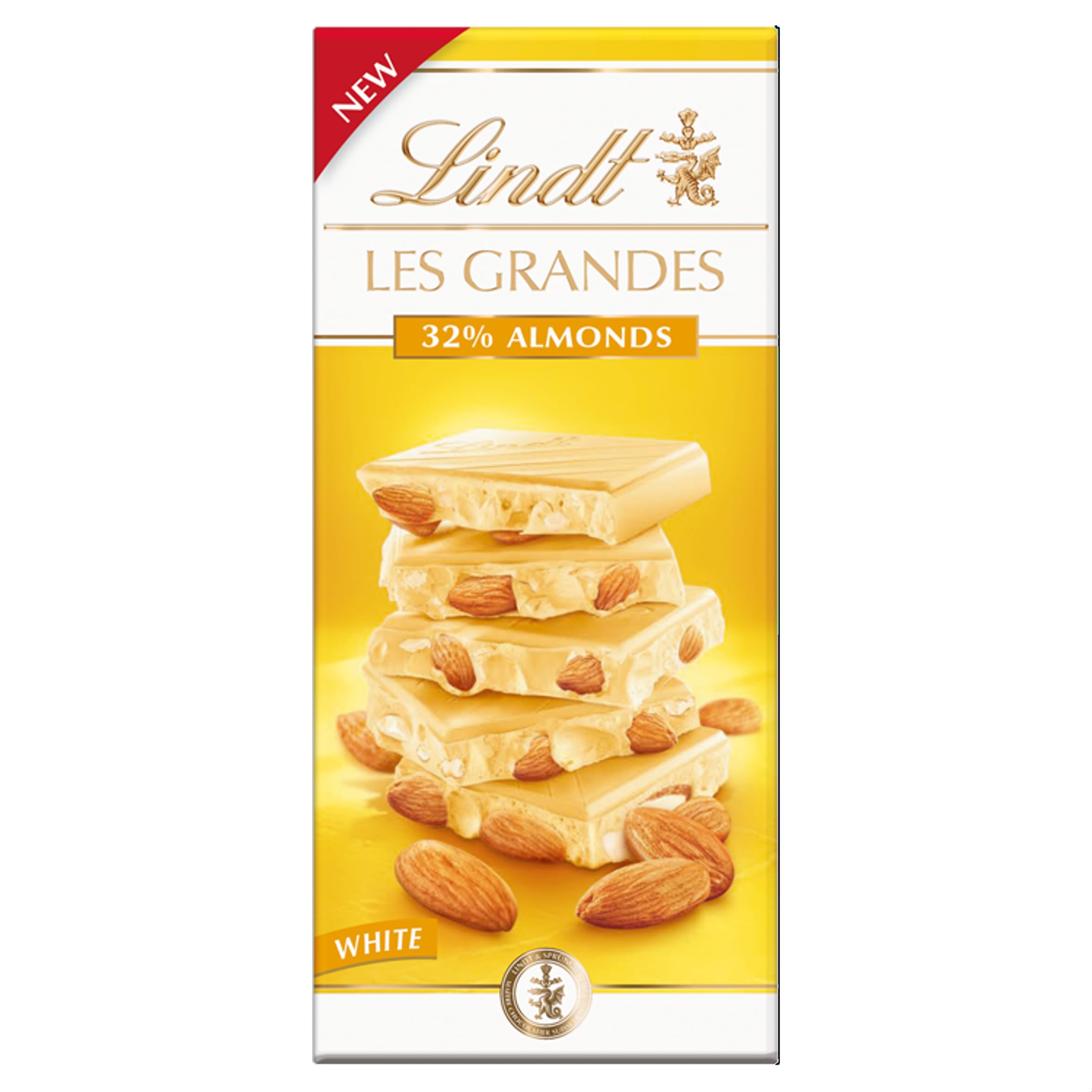 Lindt Les Grandes Weiße Schokoladentafel mit süßen karamellisierten Mandelstückchen - 150g