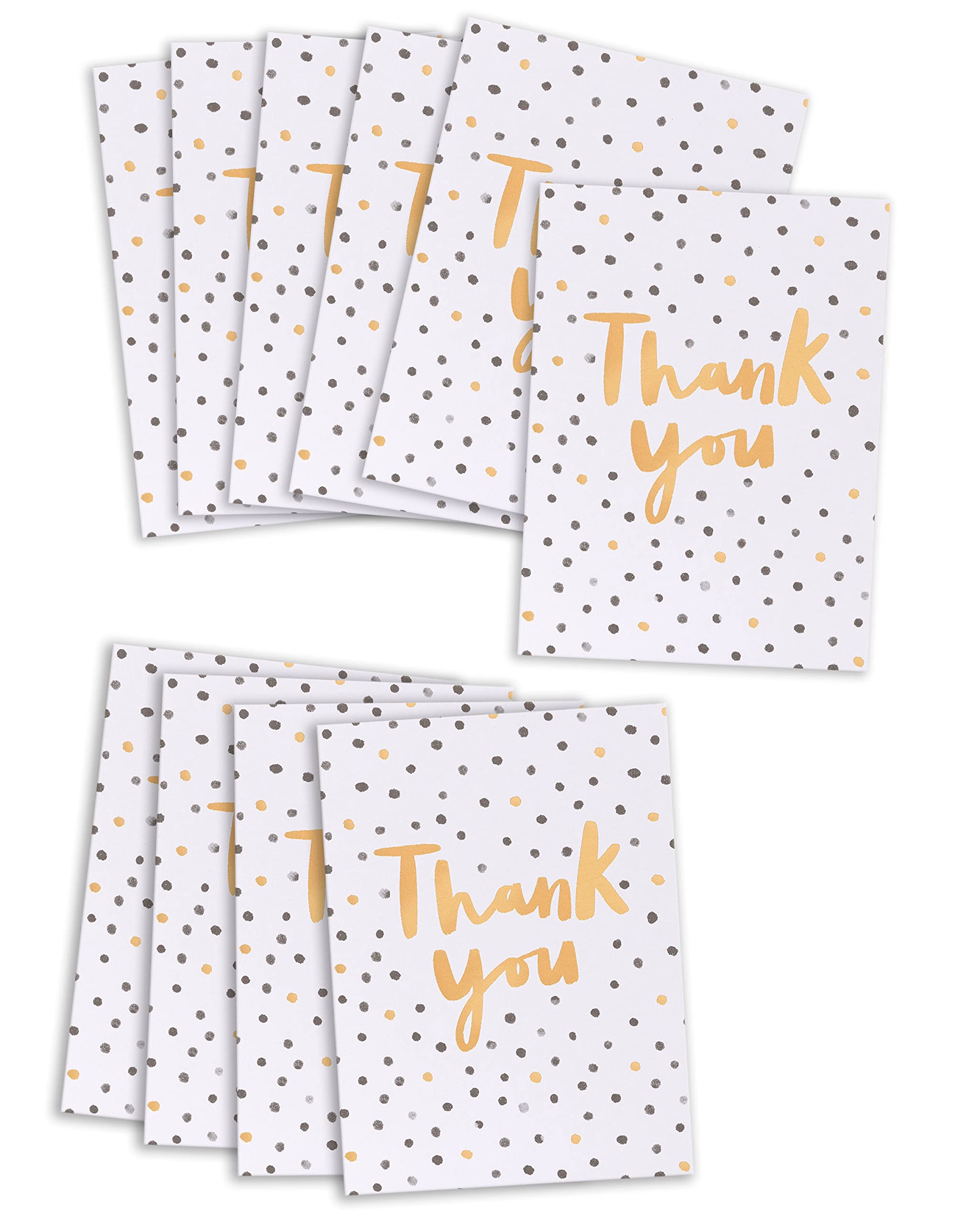 UK Greetings Thank You Cards - 10 Count, Black & Gold Spot Design | FSC Certified 1