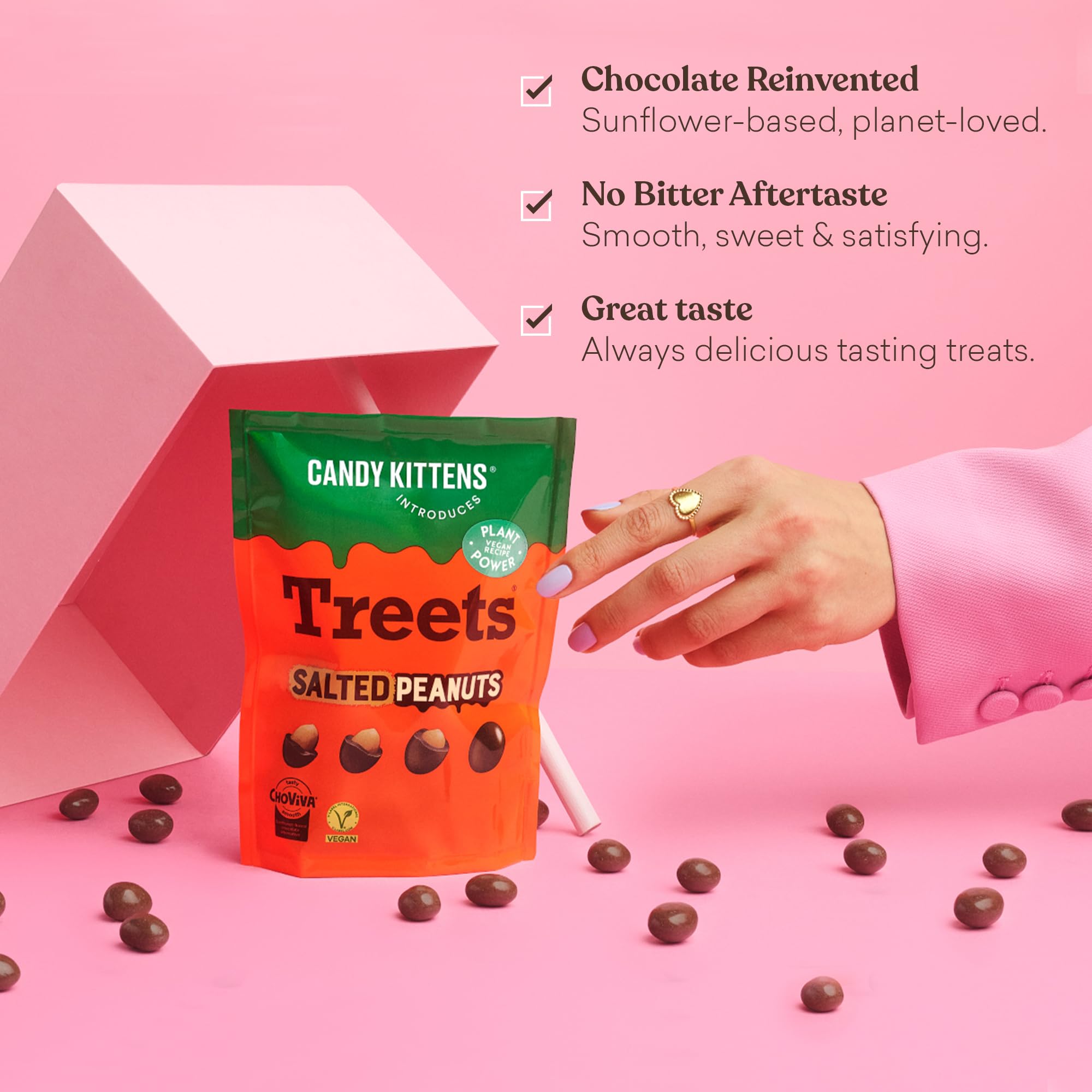 CANDY KITTENS Vegan Chocolate Covered Salted Peanuts - 120g Pack | Plant-Powered Snack 4