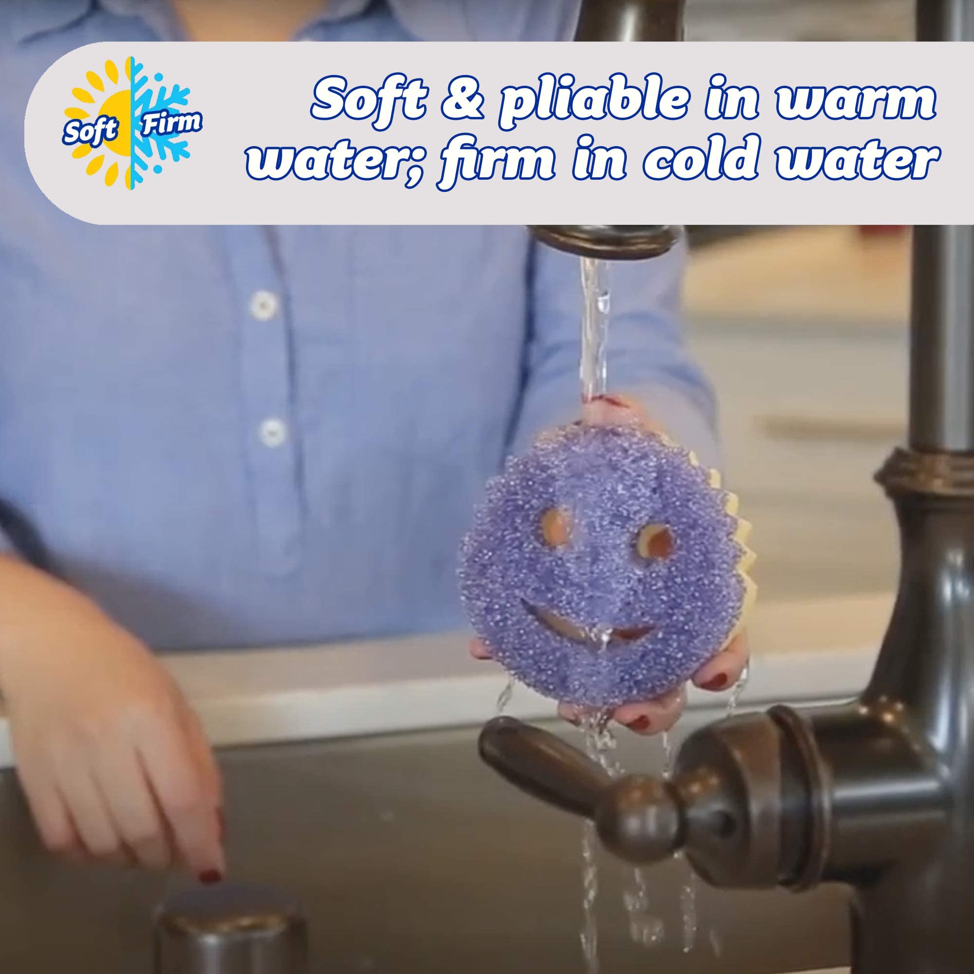 Scrub Daddy Scrub Mommy Dual-Sided Non-Scratch Cleaning Sponges | 2 Pack Assorted Pink/Violet 4