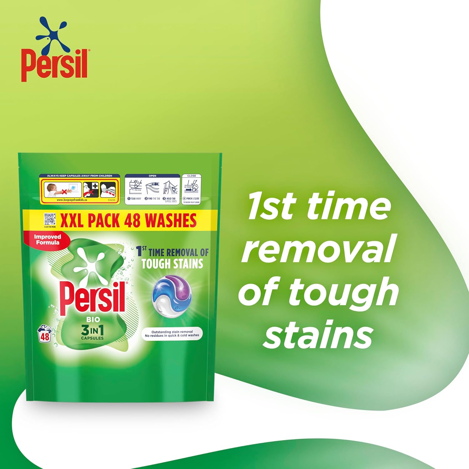 Persil - Bio 3 in 1 Washing Capsules 48 Washes 3